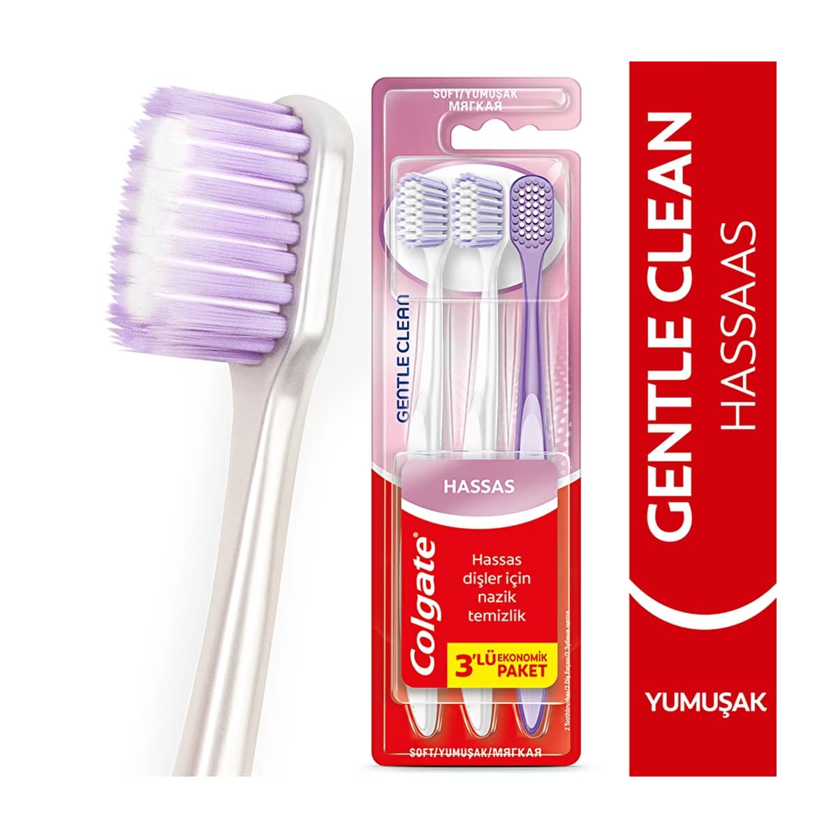 Colgate Gentle Clean 2+1 Diş Fırçası (Hassas - Yumuşak) - Gratis