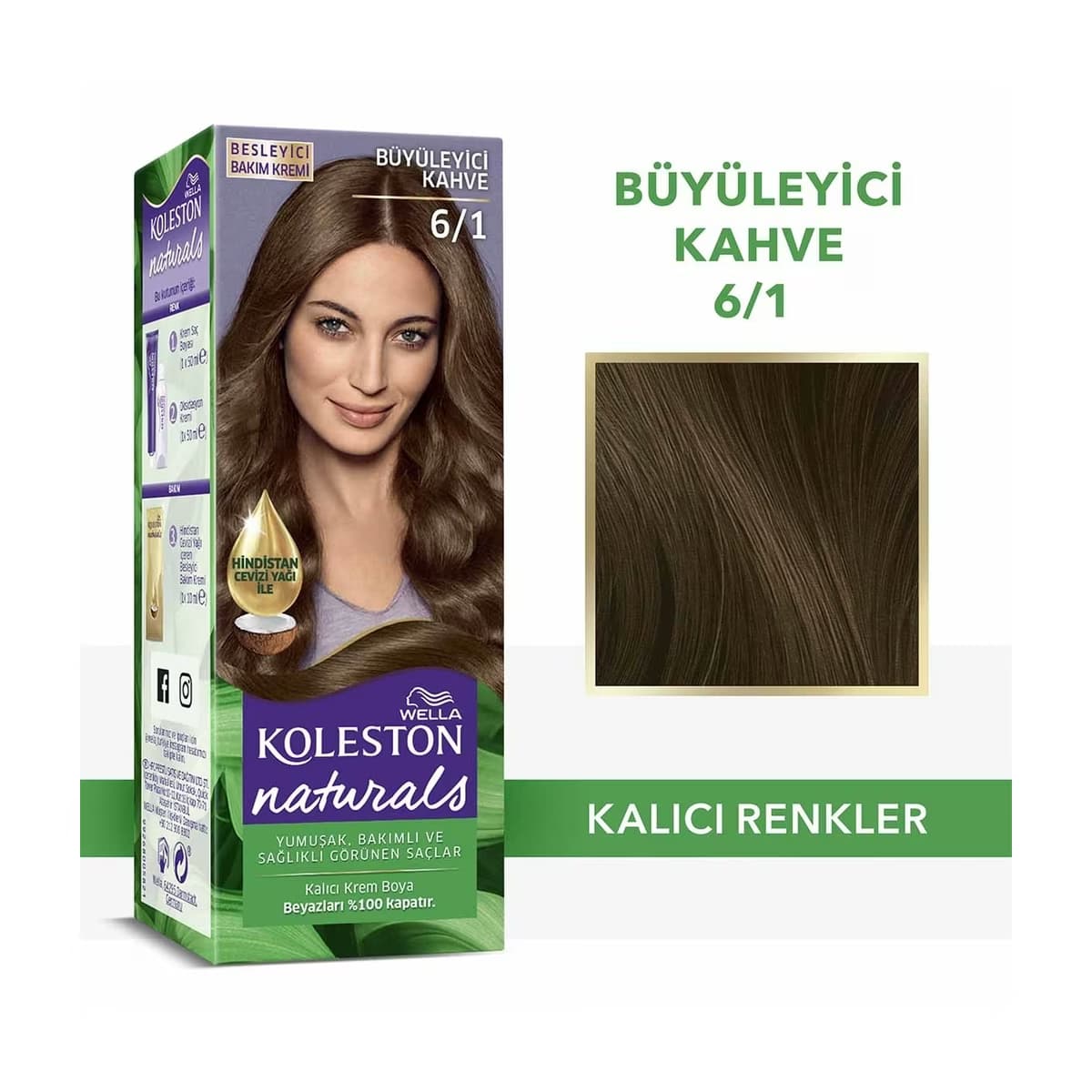 Wella Koleston Naturals Saç Boyası 6/1 Büyüleyici Kahve - Gratis