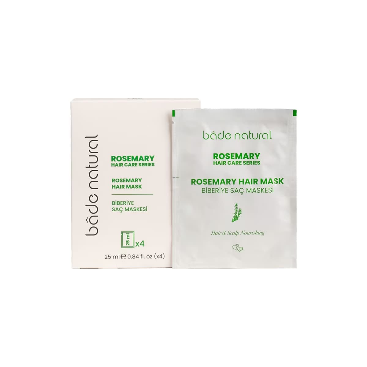 Bade Natural Biberiye Besleyici ve Güçlendirici Saç Maskesi 25 ml x 4 - Gratis