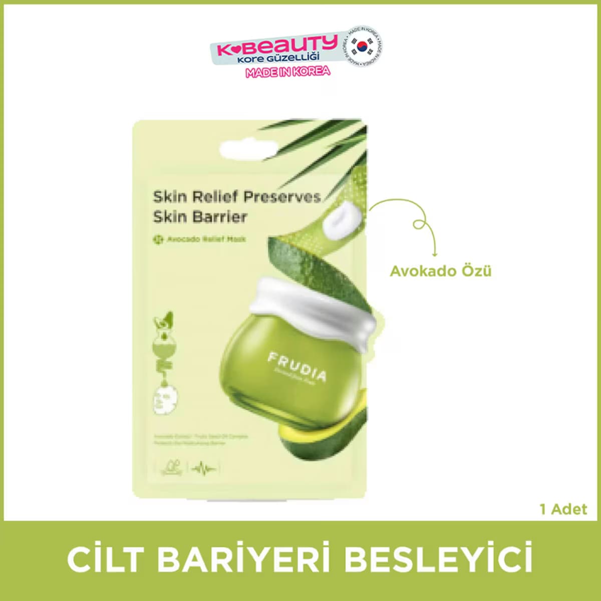 Frudia Avocado Relief Yüz Maskesi 1 Adet