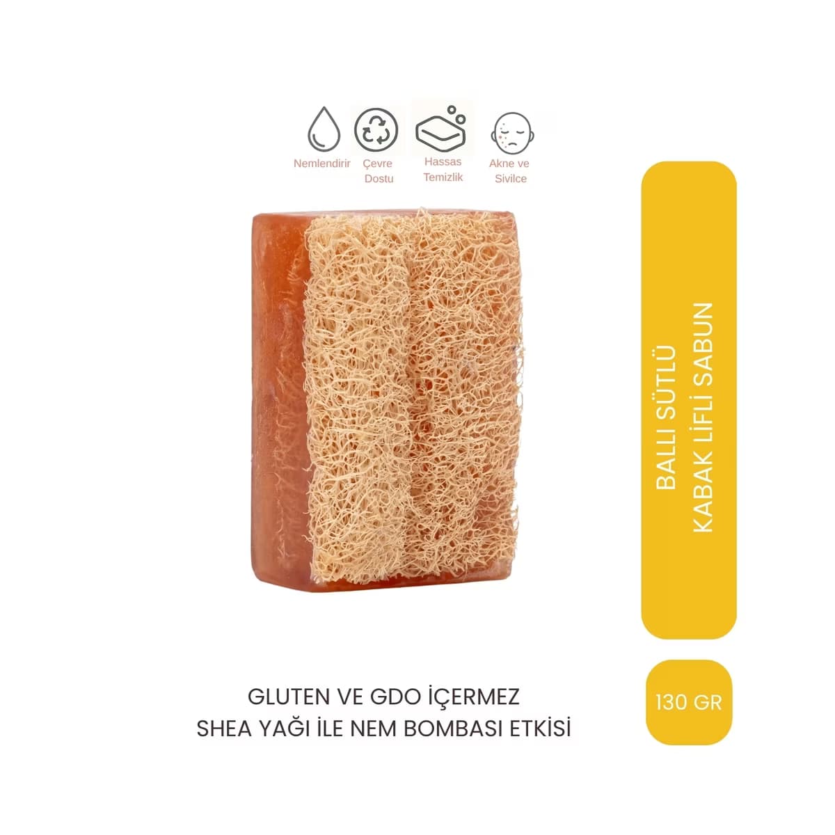 Let'scrub Doğal Kabak Lifli Ballı Sütlü Sabun 130 gr - Gratis