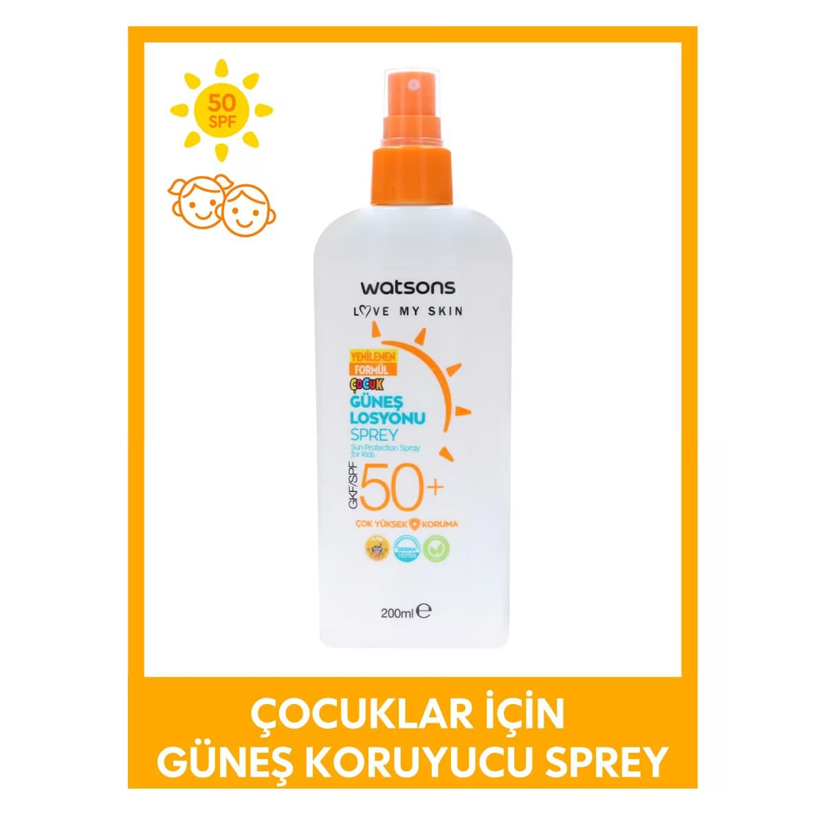 Watsons Sun Çocuk Sprey Spf50+ 200 ml
