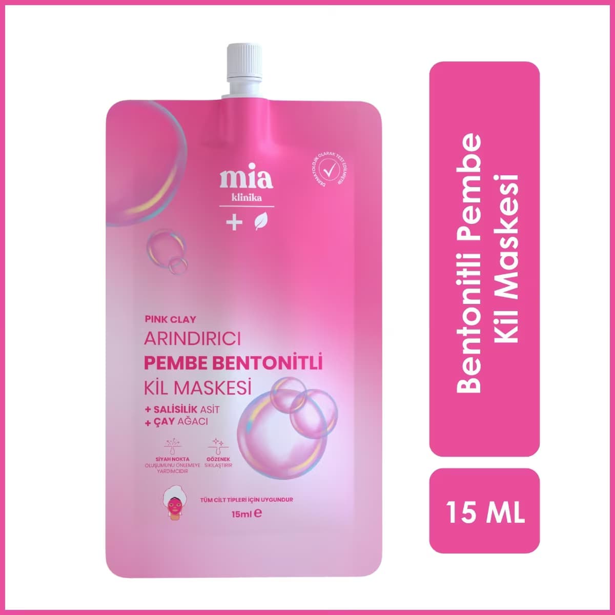 Mia Klinika Bentonitli Pembe Kil Maskesi 15 ml