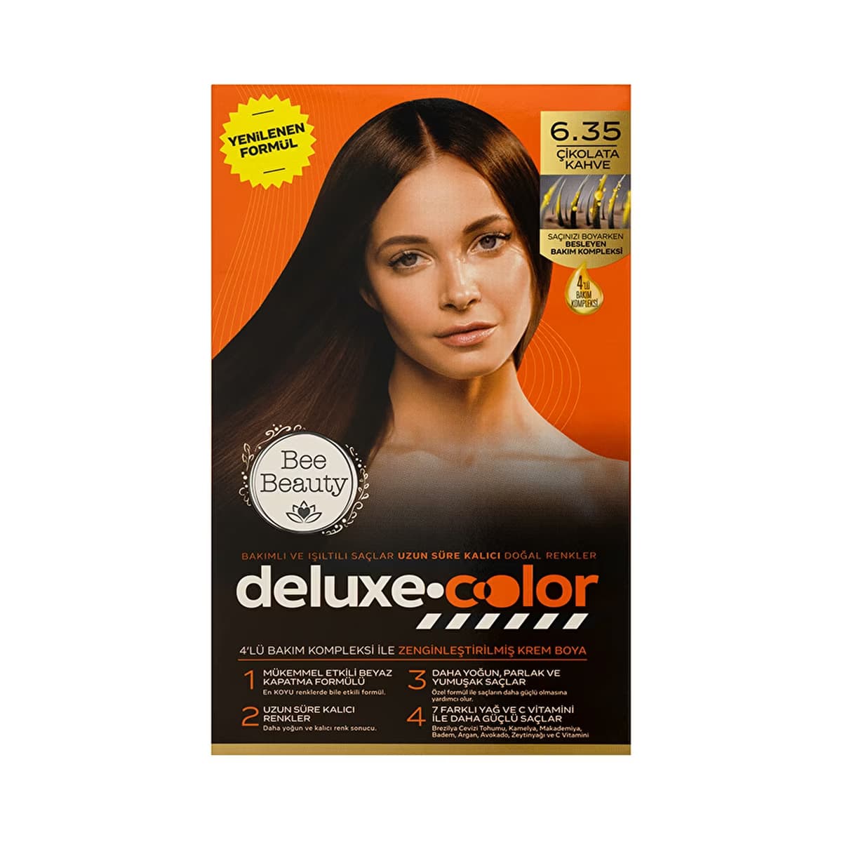 Bee Beauty Deluxe Color Kit Saç Boyası 6.35 Çikolata Kahve - Gratis