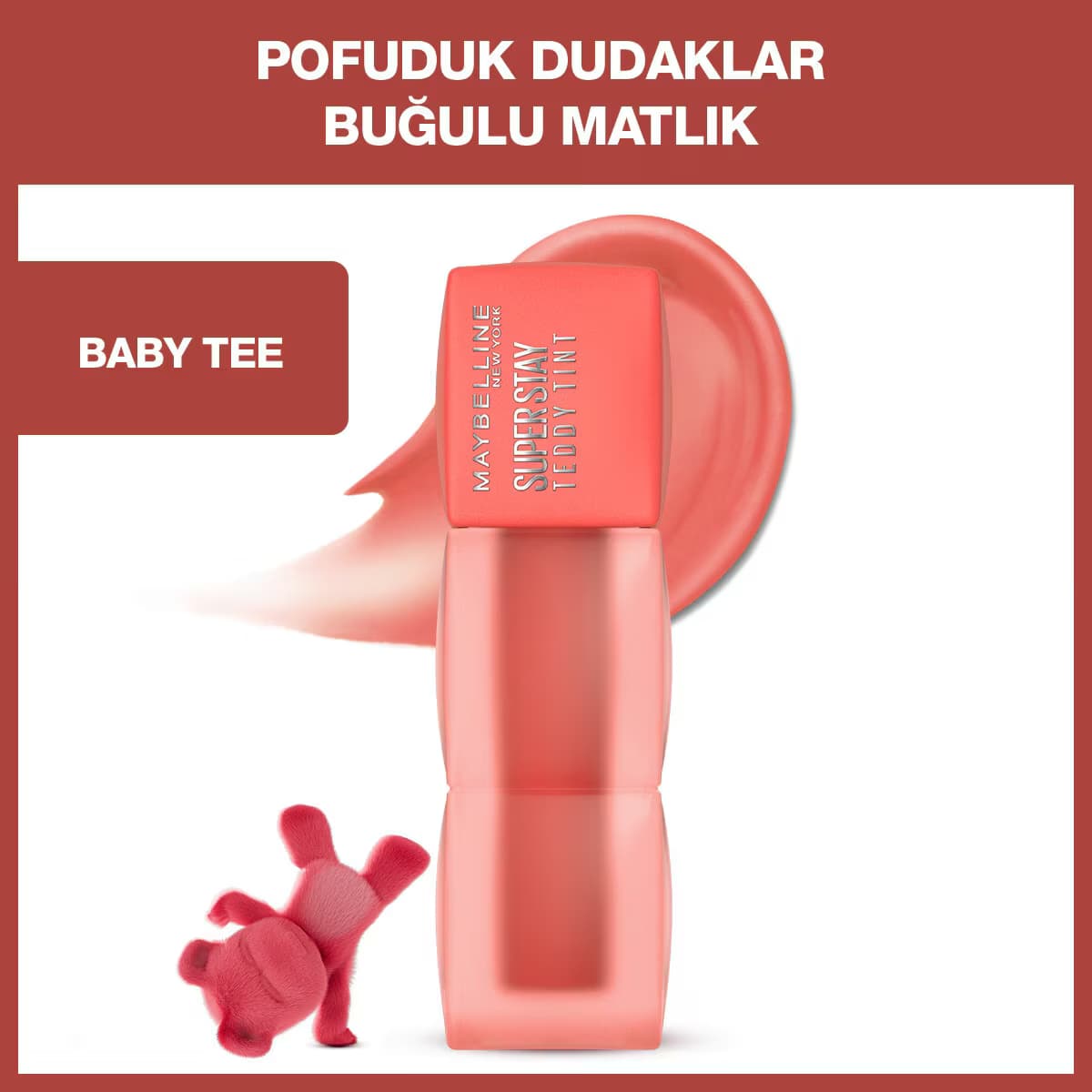 Maybelline New York Super Stay Teddy Tint Uzun Süre Kalıcı Likit Mat Tint 25 Baby Tee