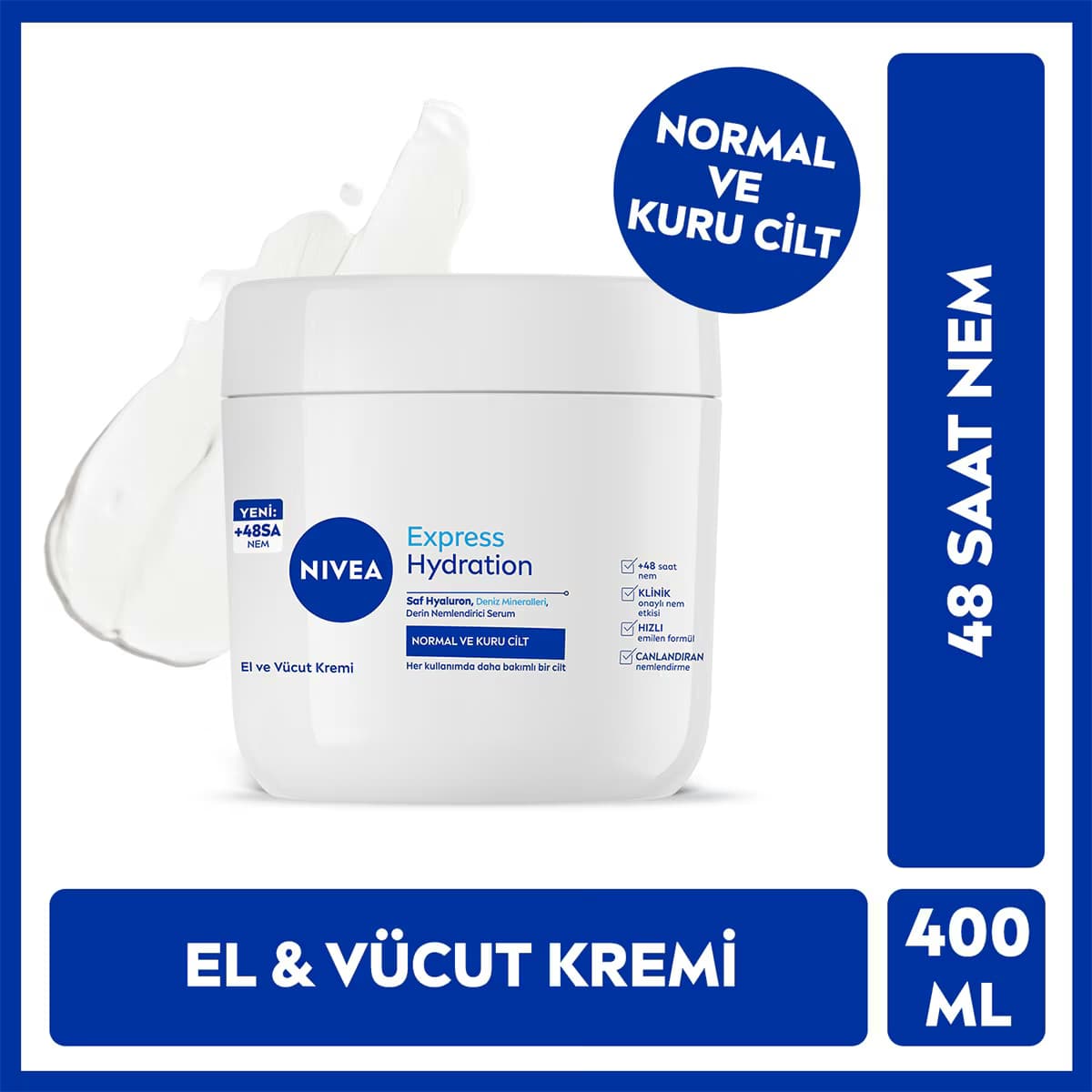 Nivea Express Hydration El ve Vücut Bakım Kremi 400 ml 48 Saat Nemlendirici