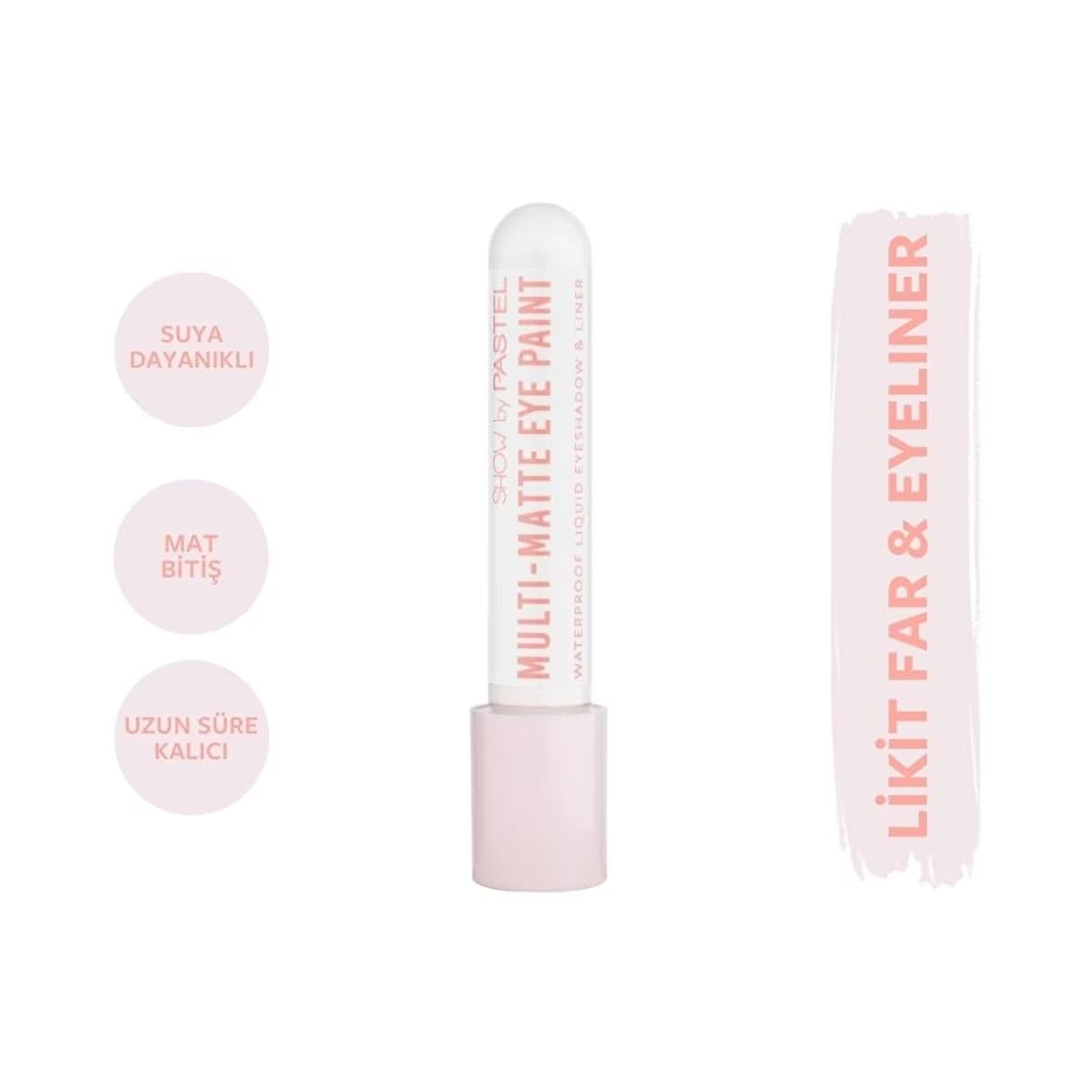 Show by Pastel Multi-Matte Eye Paint Waterproof Eyeshadow & Liner Waterproof Mat Likit Far ve Eyeliner 80 Real One - Gratis