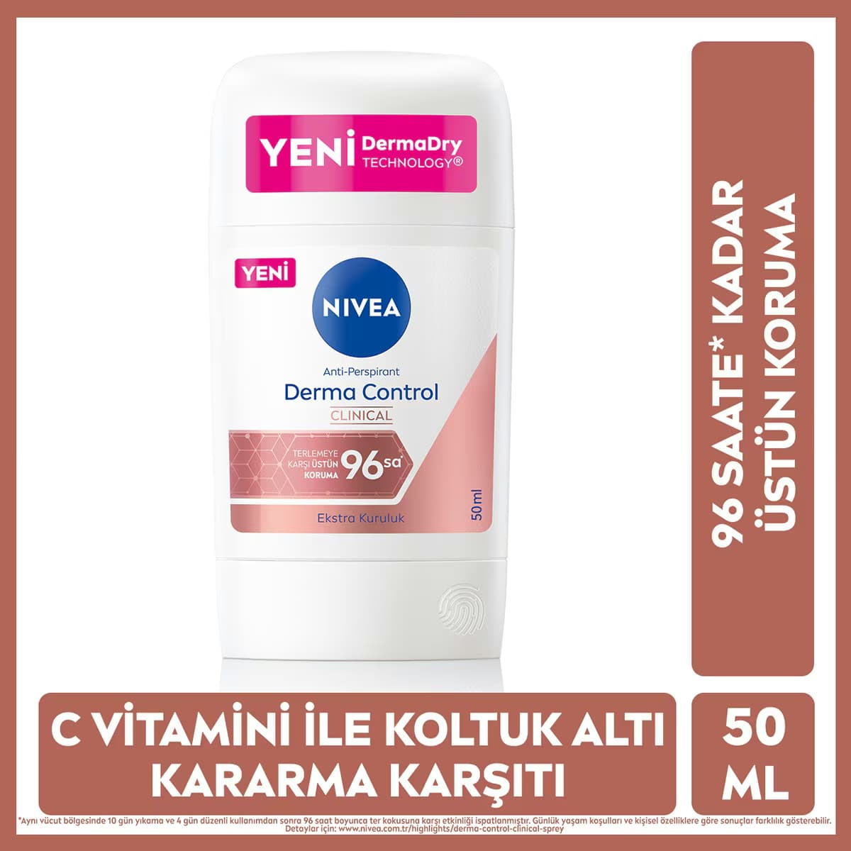 Nivea Kadın Stick Deodorant Derma Control Clinical 50 ml C Vitamini ile Koltuk Altı Kararma Karşıtı