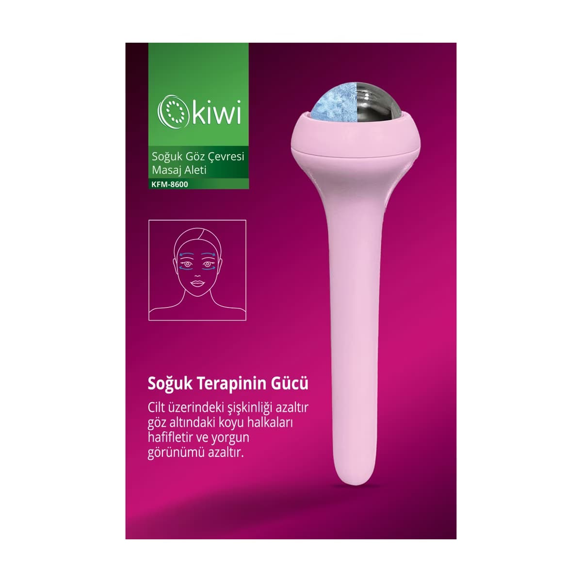 Kiwi Soğuk Göz Çevresi Masaj Aleti Ice Roller KFM-8600 - Gratis