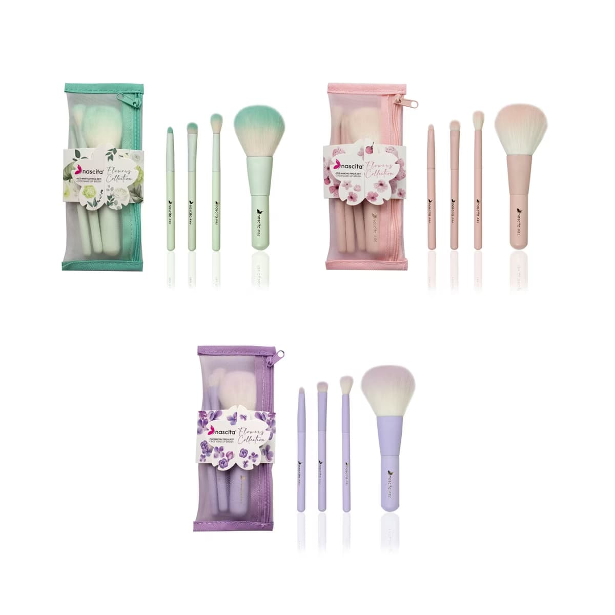 Nascita Flowers Collection Fırça Seti 4'lü (Asortili) - Gratis