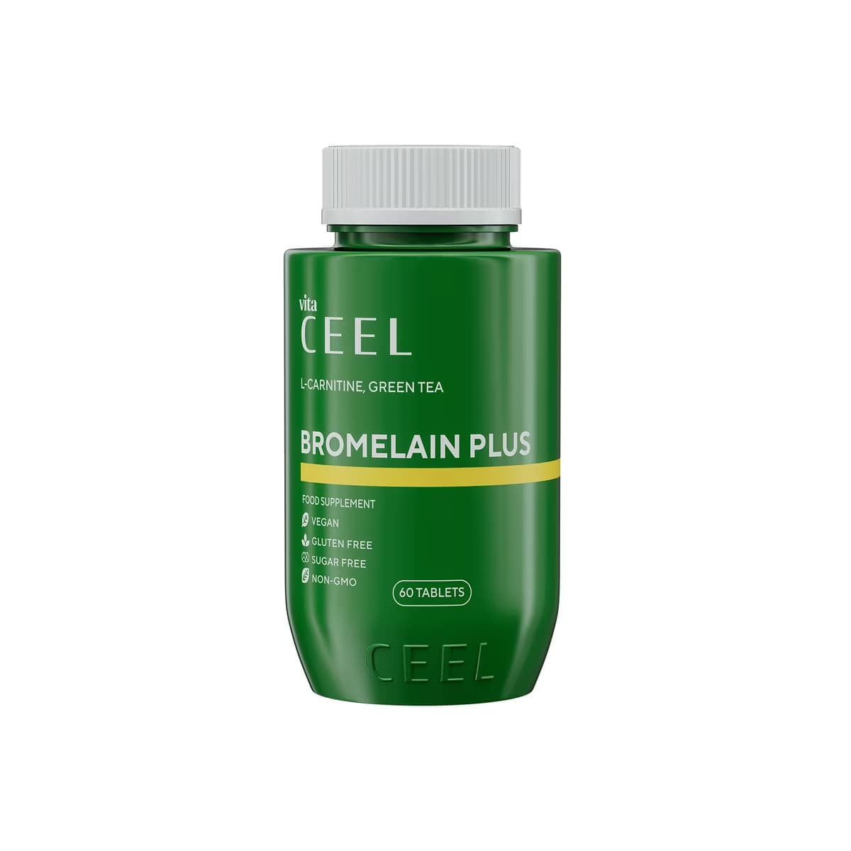 Vita Ceel Bromelain Plus, Green Tea, L-Karnitin 60 Tablet - Gratis