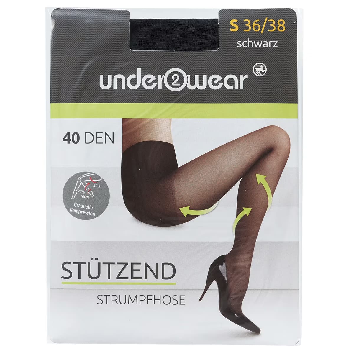Underwear Destekli Külotlu İnce Çorap 40 den, Siyah, 36/38 36/38 Beden