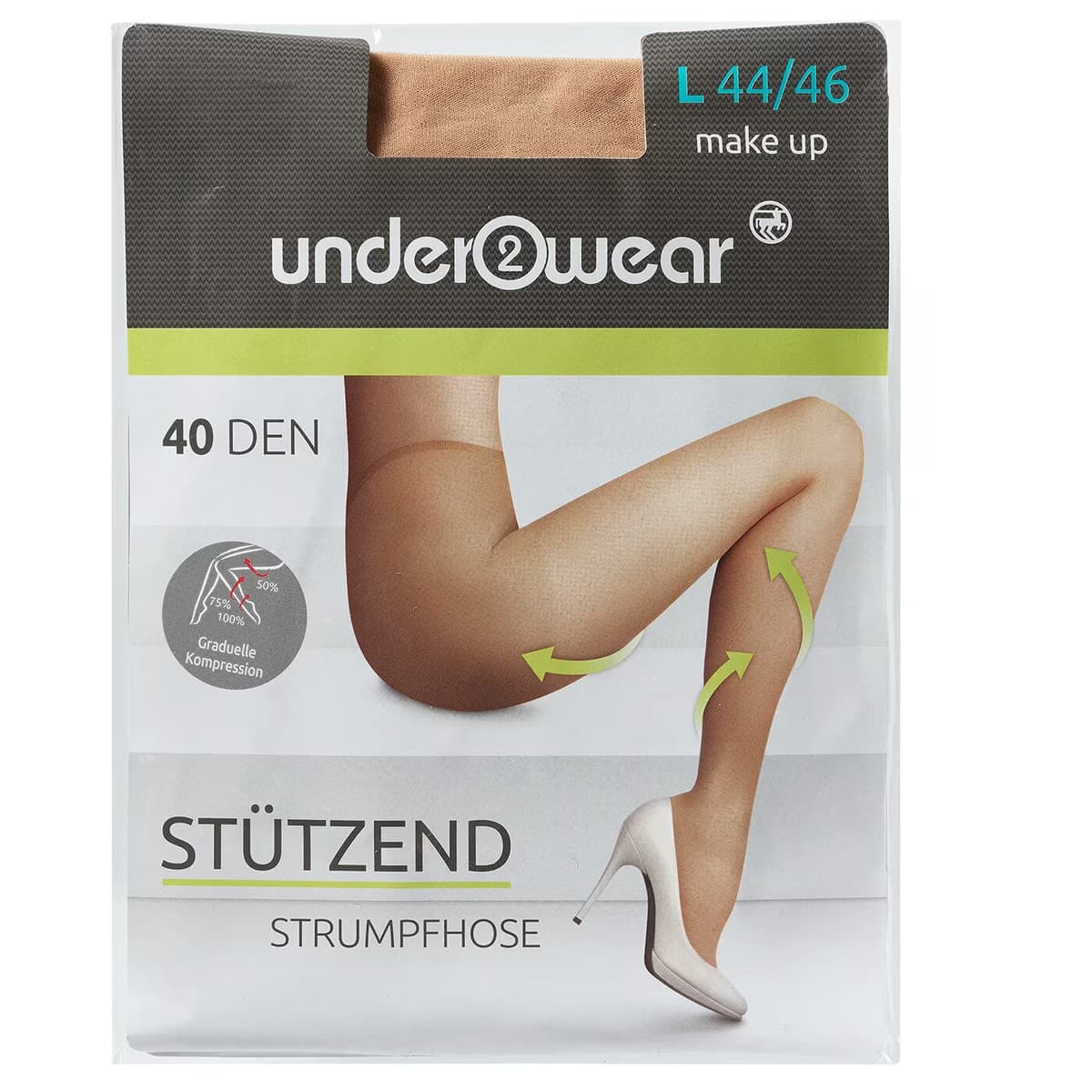 Underwear Destekli Külotlu İnce Çorap 40 den, Şampanya 44/46 Beden