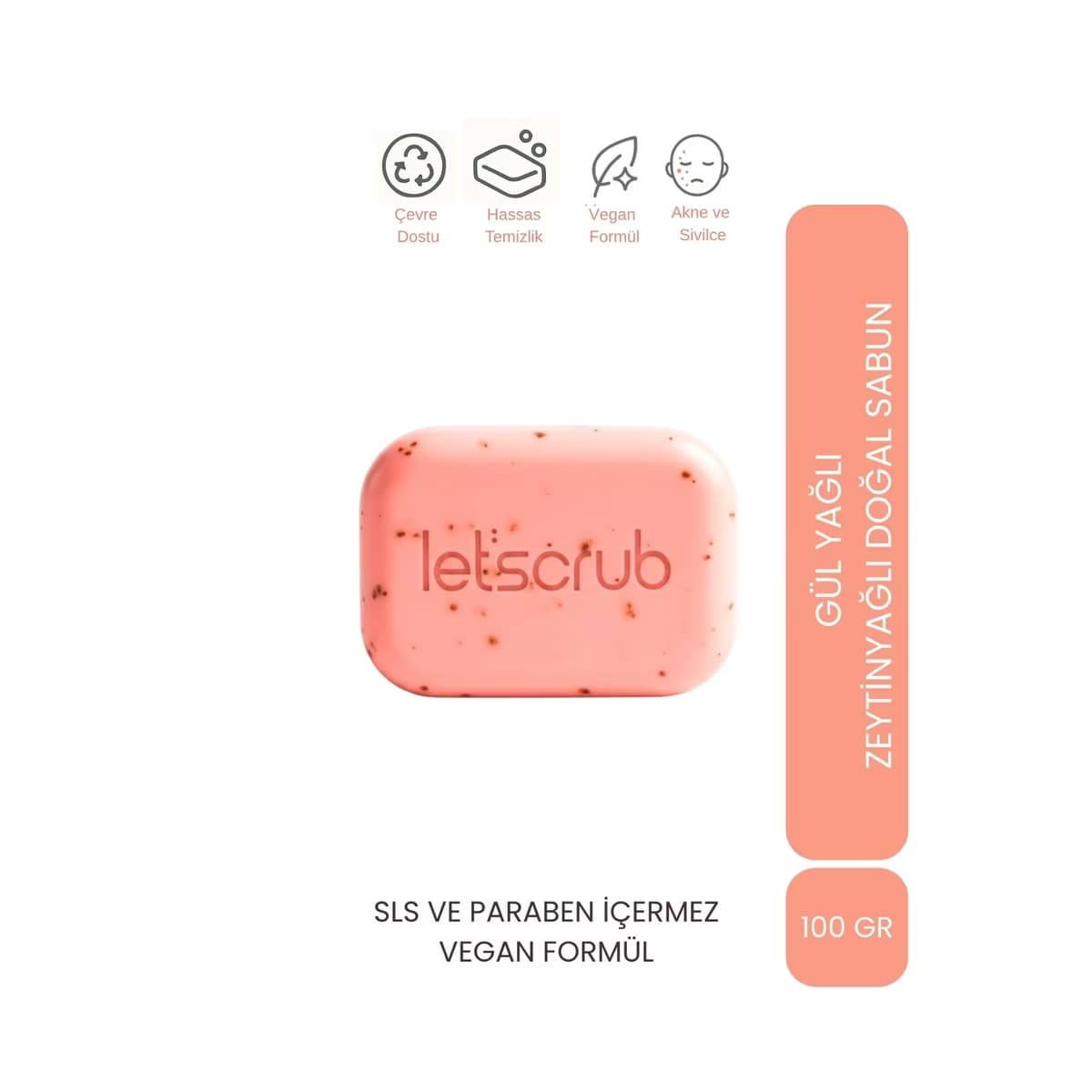 Let'scrub Zeytinyağlı Gül Yağı Sabunu 100 gr - Gratis
