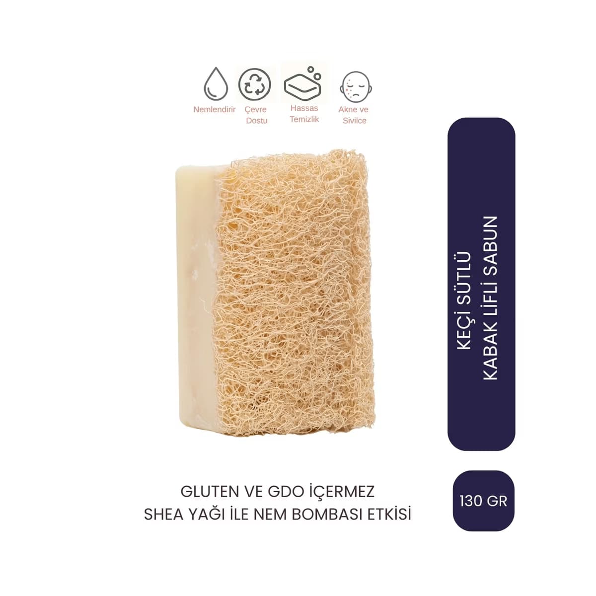 Let'scrub Doğal Kabak Lifli Keçi Sütlü Sabun 130 gr - Gratis