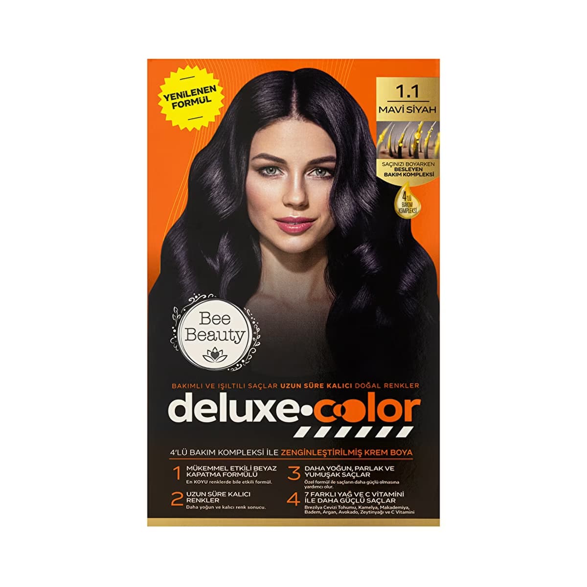 Bee Beauty Deluxe Color Kit Saç Boyası 1.1 Mavi Siyah - Gratis