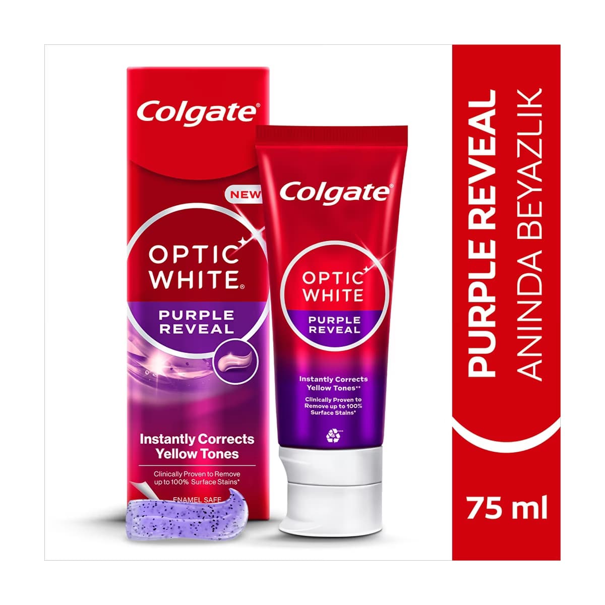 Colgate Optic White Purple Reveal Diş Macunu 75 ml - Gratis