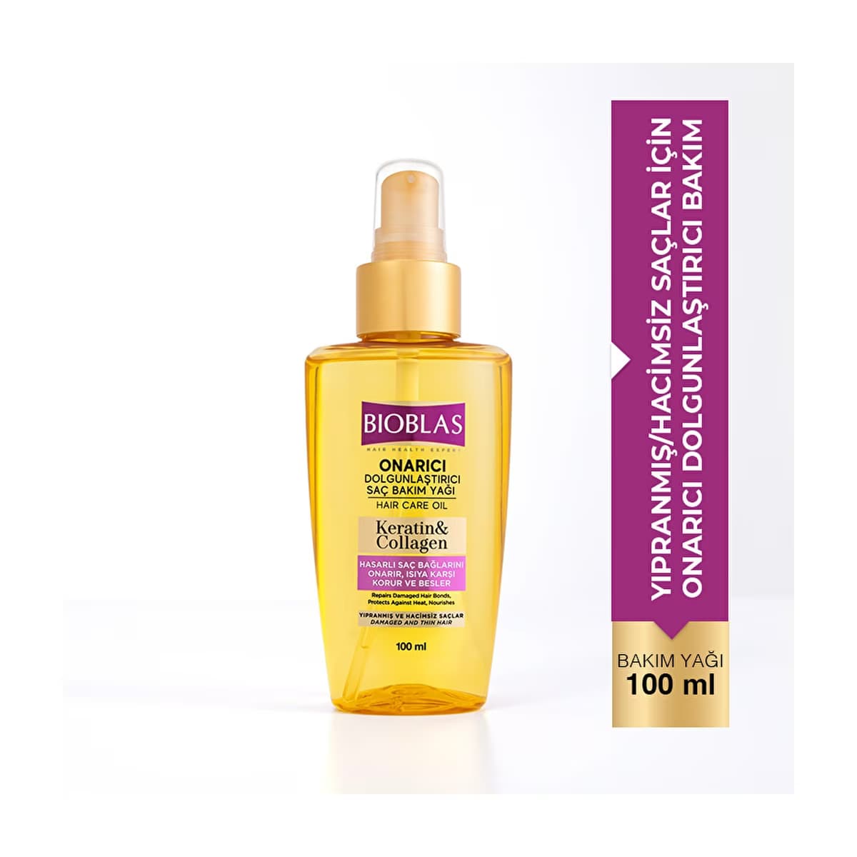 Bioblas Saç Bakım Yağı Keratin & Kolajen 100 ml - Gratis
