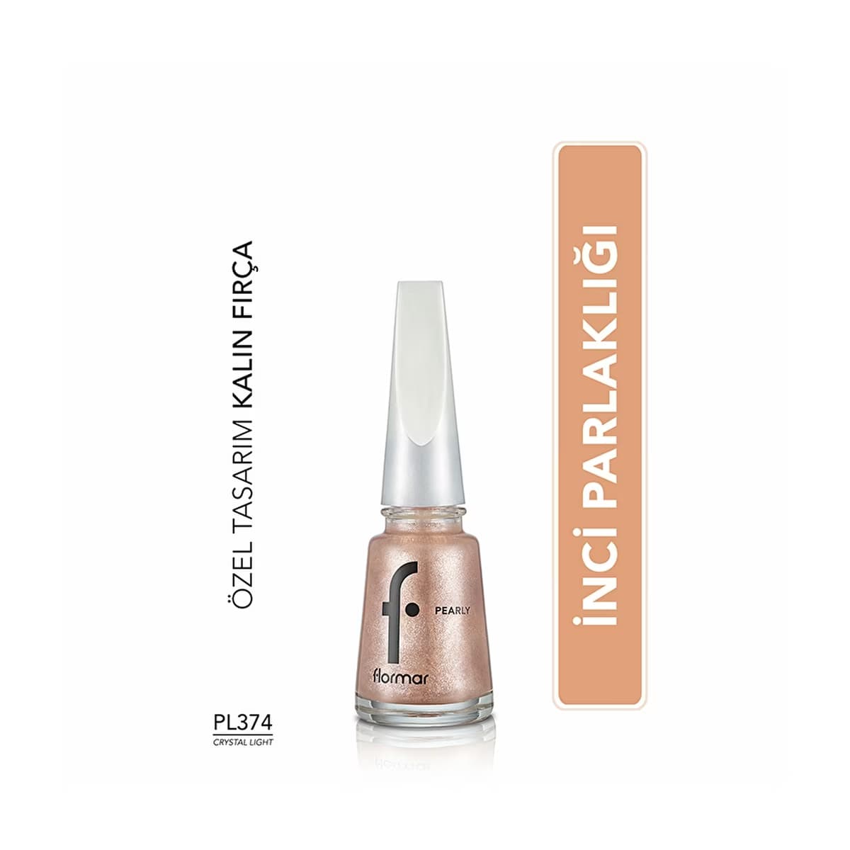Flormar Pearly Yoğun Pigmentli ve Sedef Yansımalı Oje 374 Crystal Light - Gratis