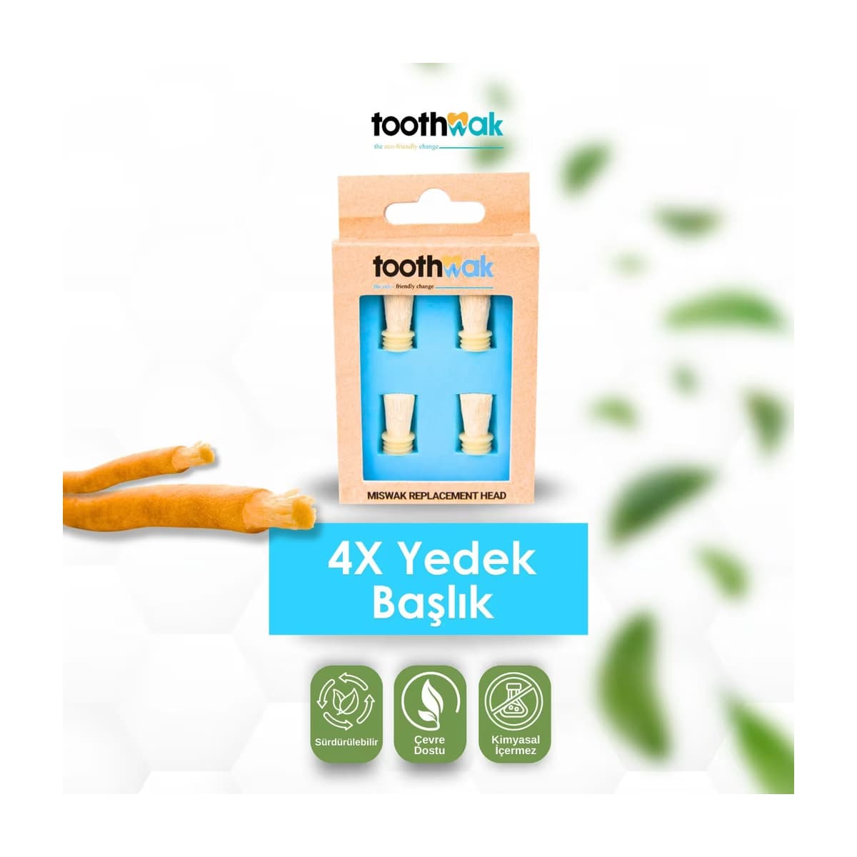 Toothwak Misvak 4'lü Yedek Başlık Seti - Gratis
