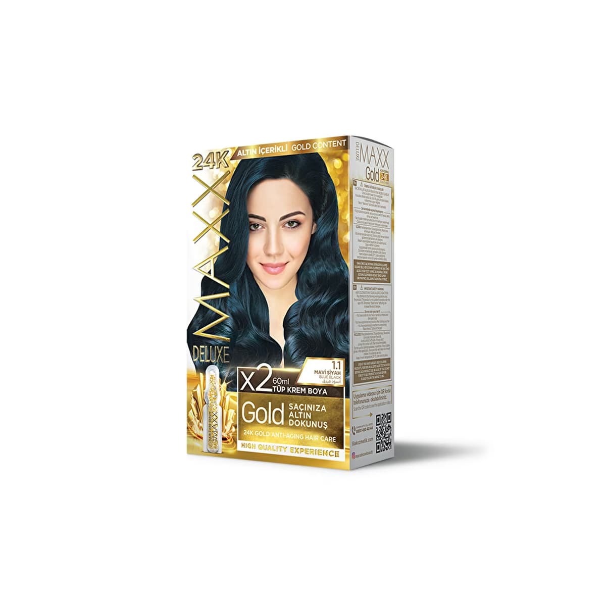 Maxx Deluxe Golden Beauty Saç Boyası 1.1 Mavi Siyah - Gratis