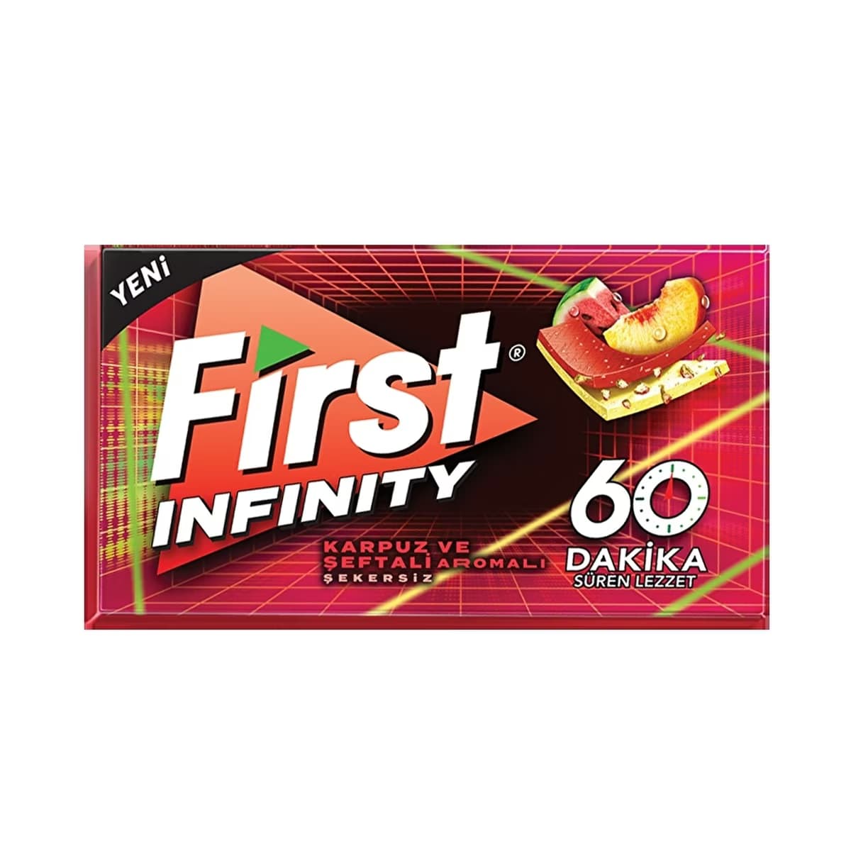 First 60 DK Şeftali Karpuz Aramolı Sakız 27 gr - Gratis