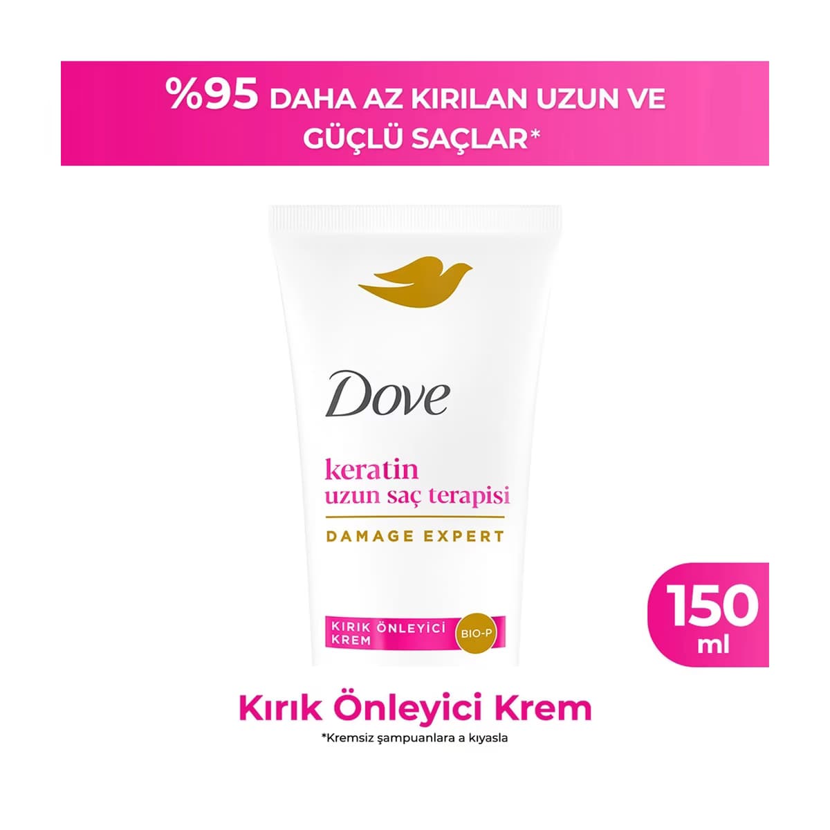 Dove Keratin Uzun Saç Terapisi Kırık Önleyici Krem 150 ml - Gratis