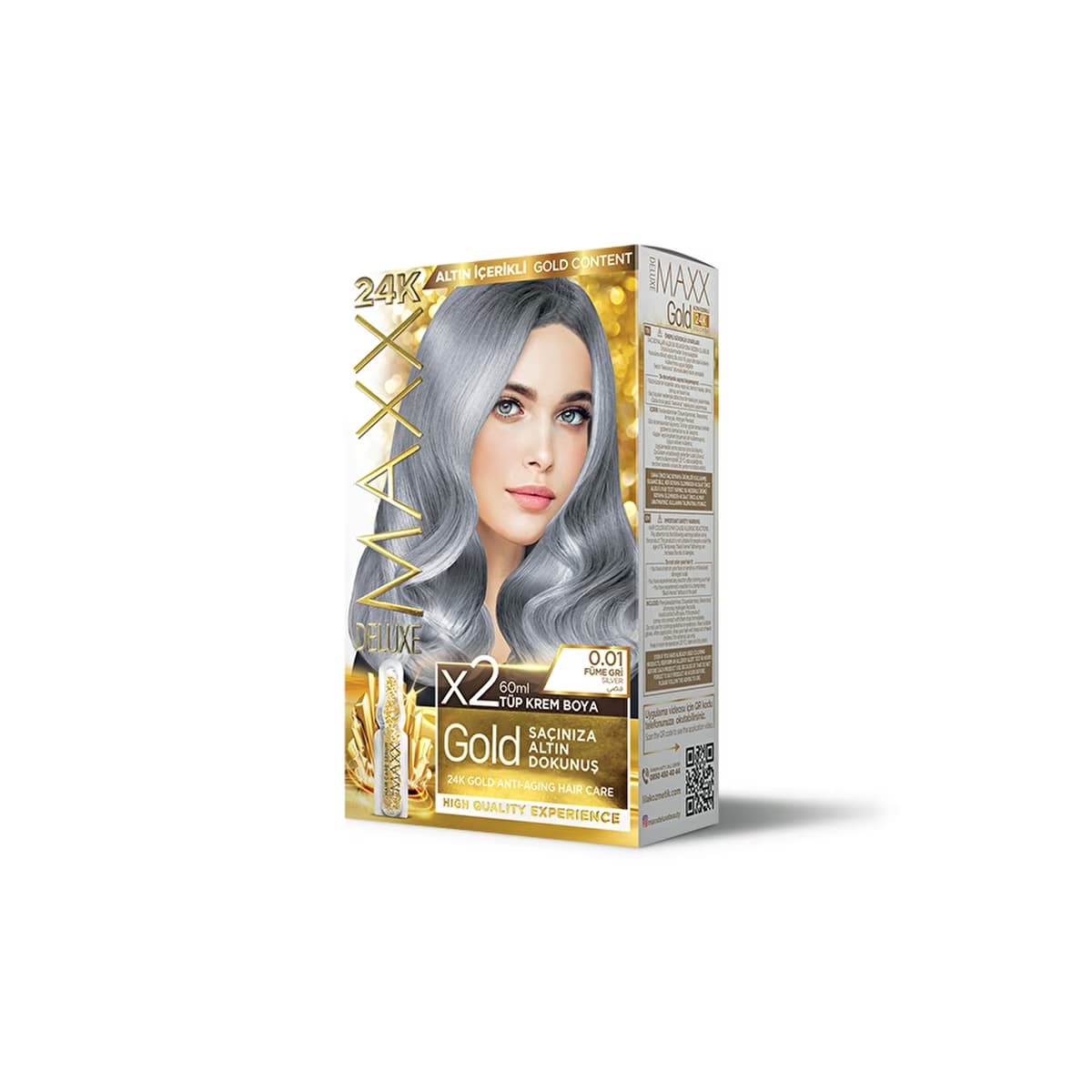 Maxx Deluxe Golden Beauty Saç Boyası 0.01 Füme Gri - Gratis