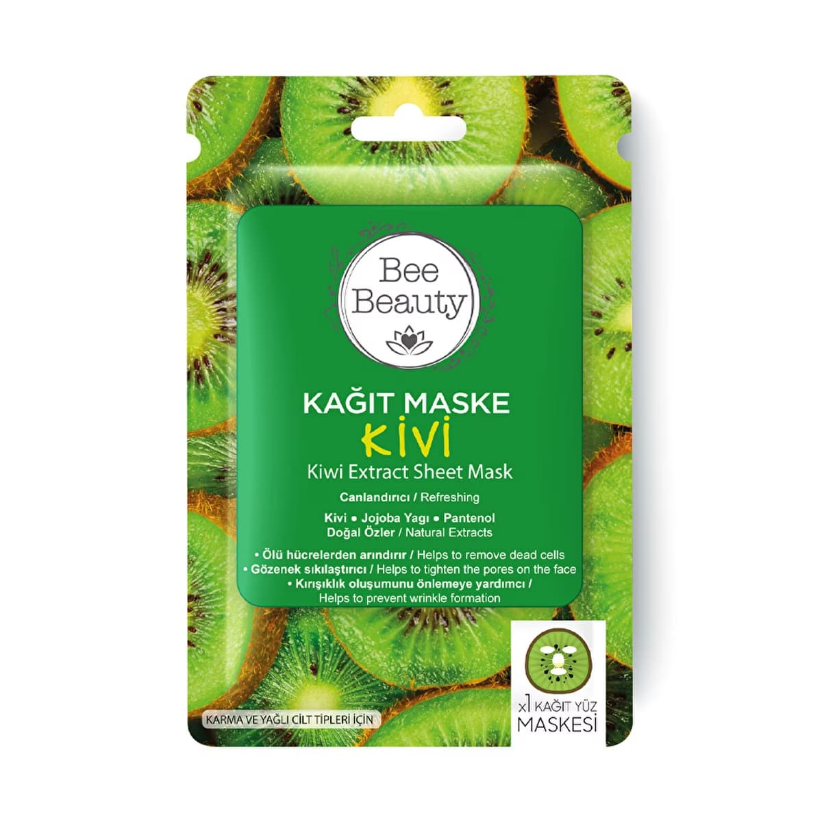 Bee Beauty Kivi Desenli Kağıt Yüz Maskesi - Gratis