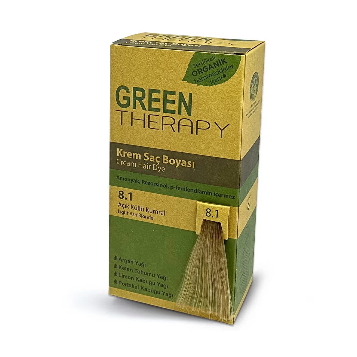 Green Therapy Krem Saç Boyası 8.1 Açık Küllü Kumral - Gratis