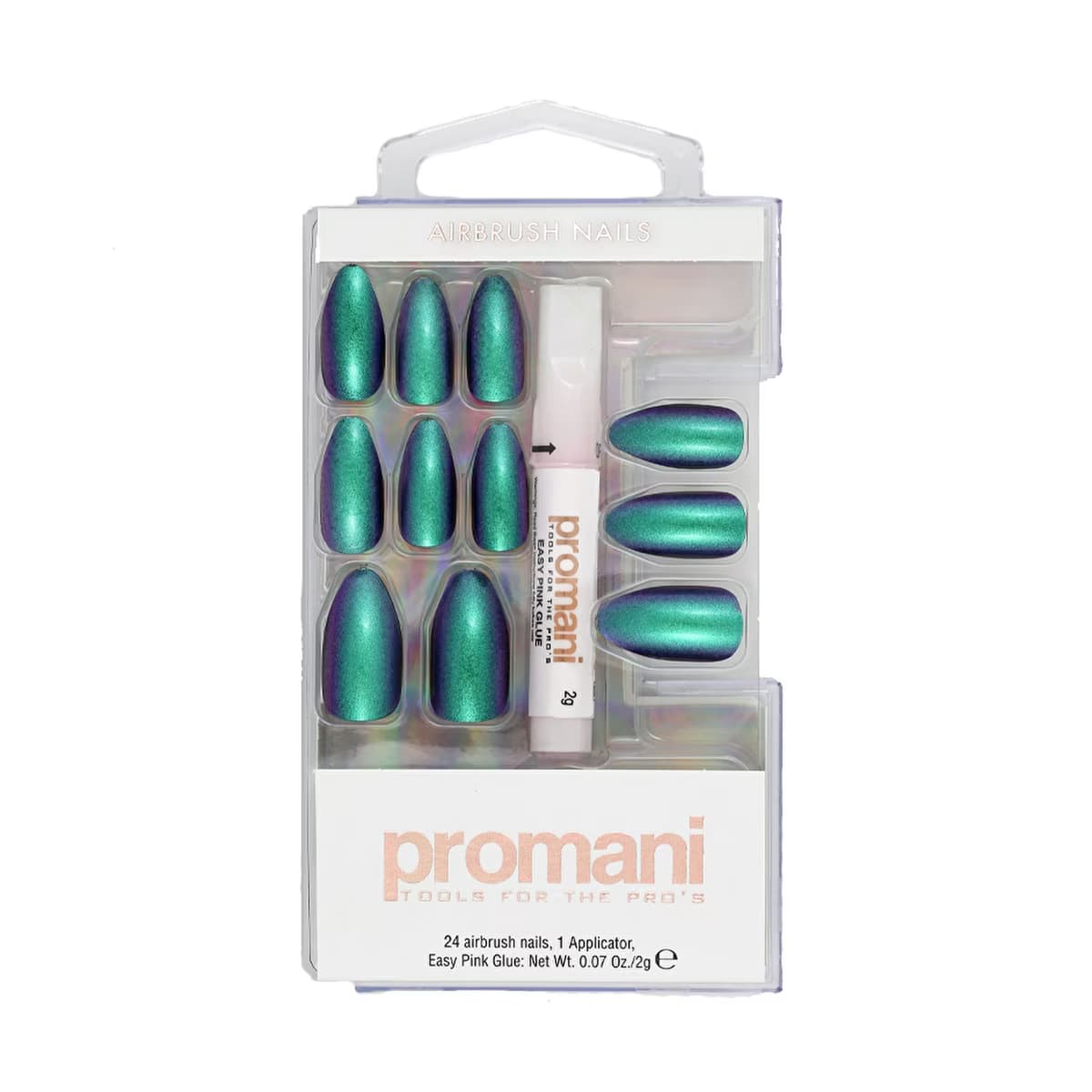 Promani Neon Petrol Takma Tırnak Kiti 24'lü - Gratis