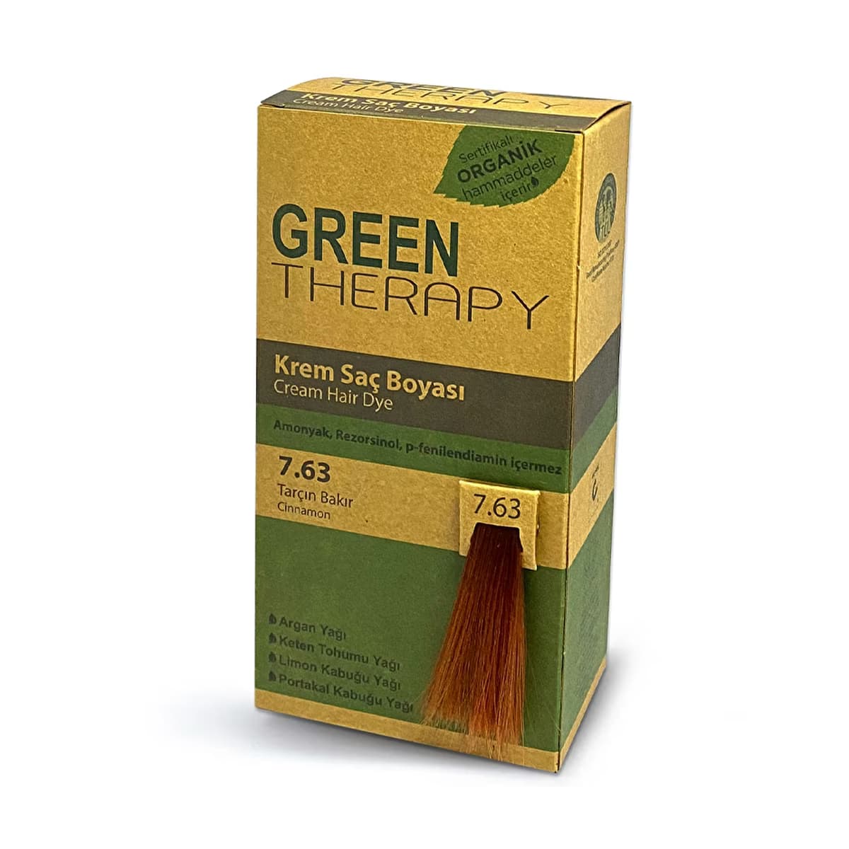Green Therapy Krem Saç Boyası 7.63 Tarçın Bakır - Gratis