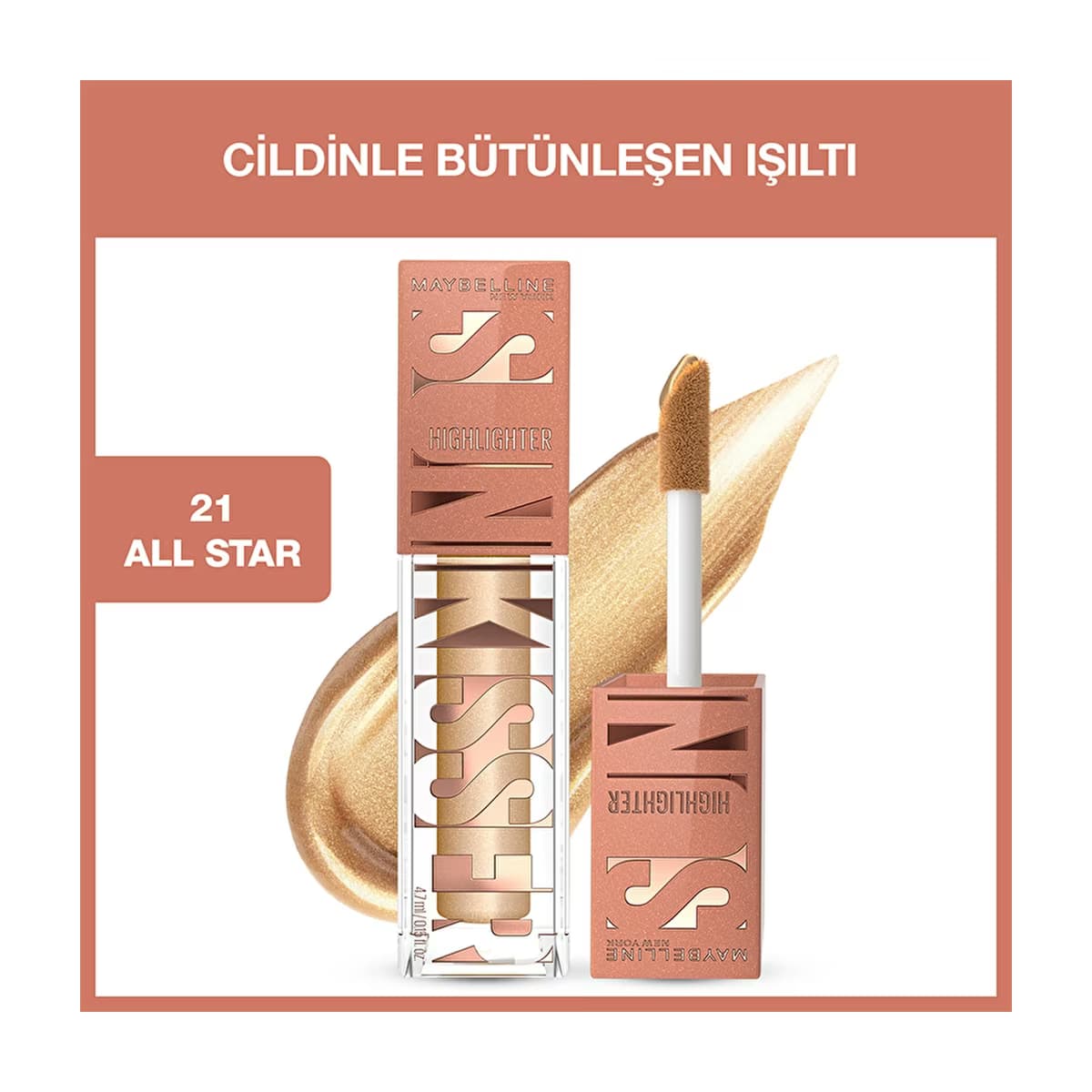 Maybelline New York Sunkisser Likit Aydınlatıcı Highlighter 21 All Star - Gratis
