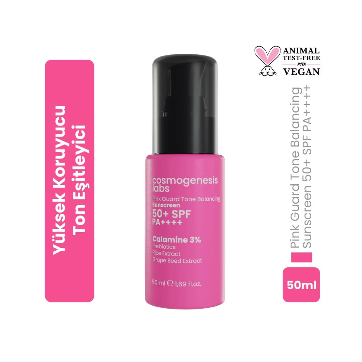 Cosmogenesis Labs Ton Eşitleyici 50SPF Pembe Yüz Güneş Kremi 50 ml - Gratis