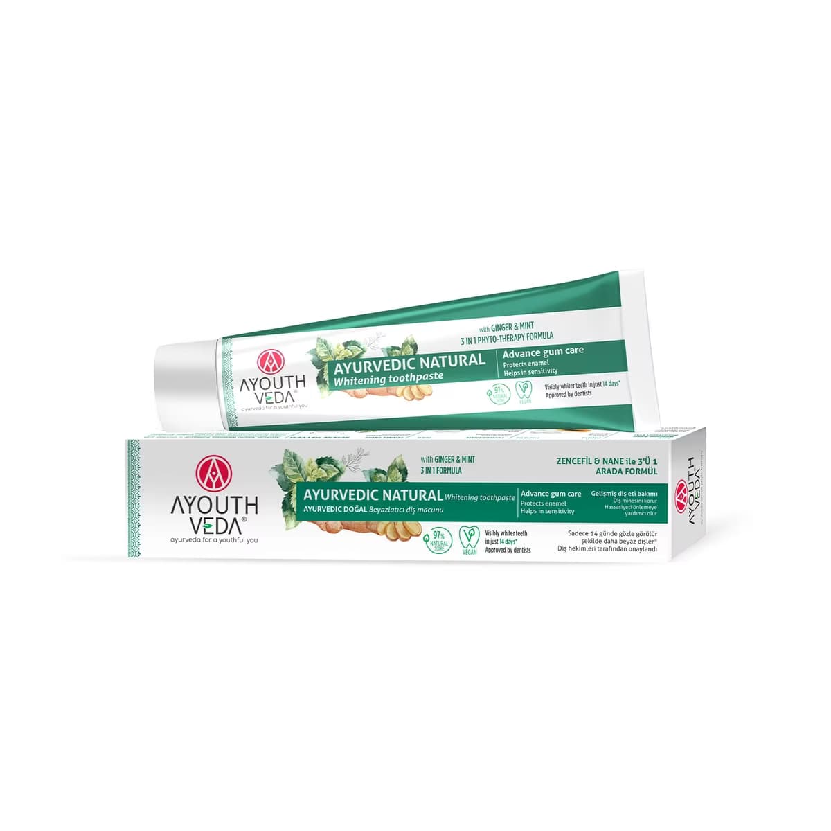 Ayouth Veda Doğal Beyazlatıcı Diş Macunu 100 ml - Gratis
