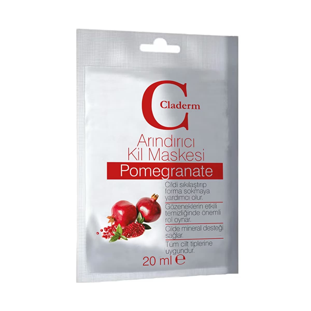 Claderm Arındırıcı Kil Maskesi Pomegranate 20 ml - Gratis