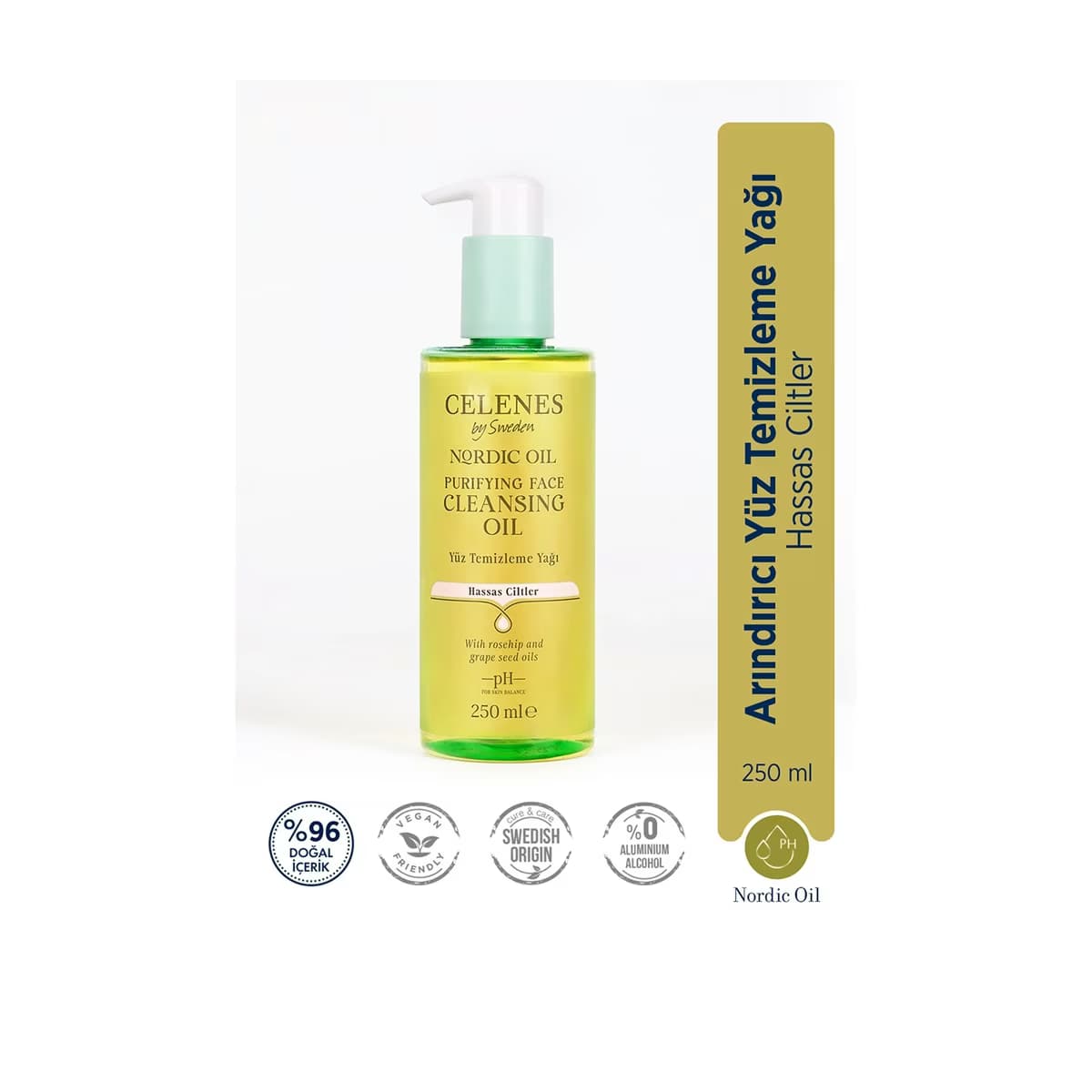 Celenes Nordic Oil Arındırıcı Yüz Temizleme Yağı Hassas Ciltler 250 ml - Gratis