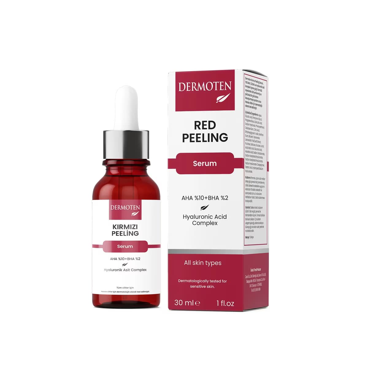 Dermoten Arındırıcı Kırmızı Peeling Serum 30 ml - Gratis