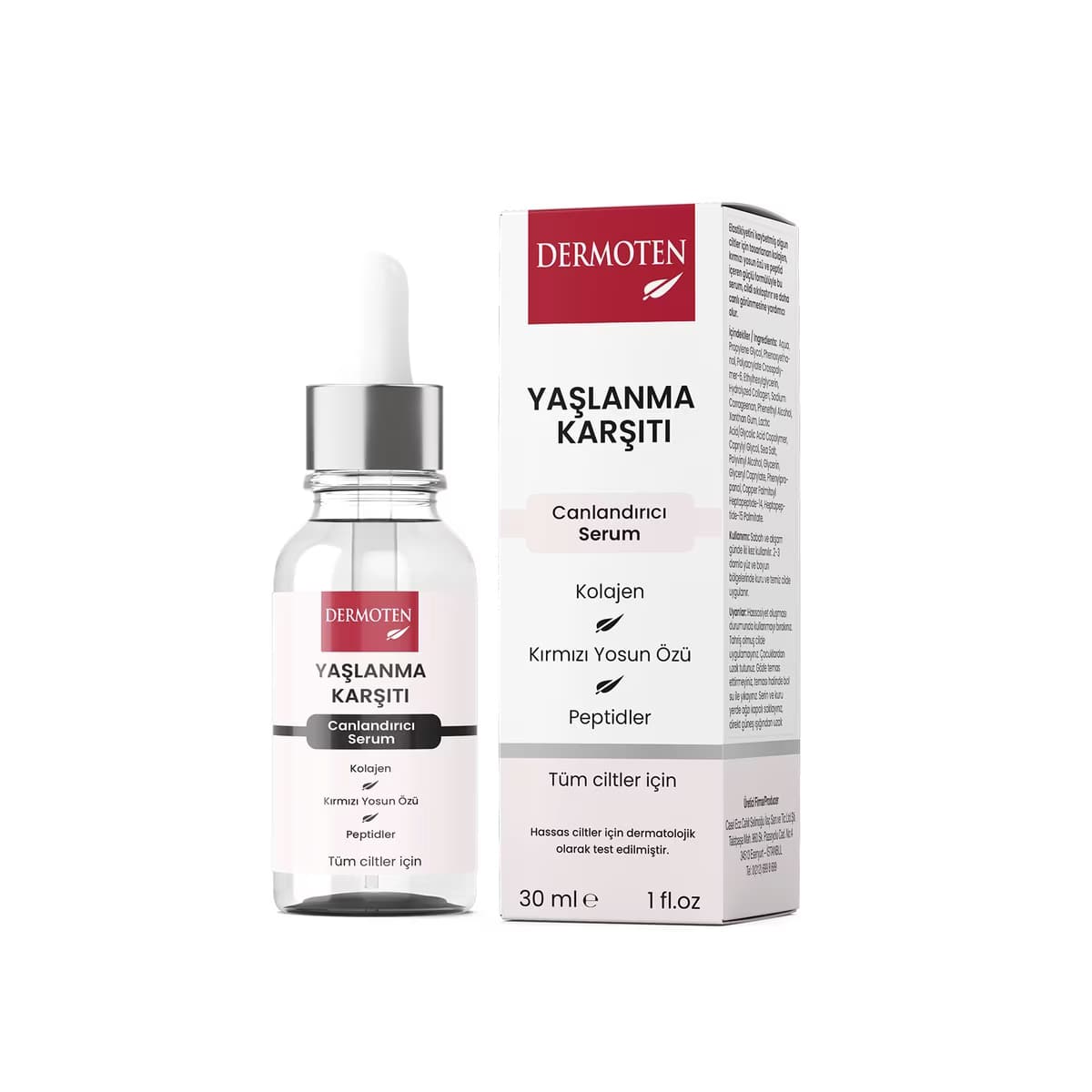 Dermoten Kolajen Yaşlanma Karşıtı Cilt Bakım Serumu 30 ml - Gratis