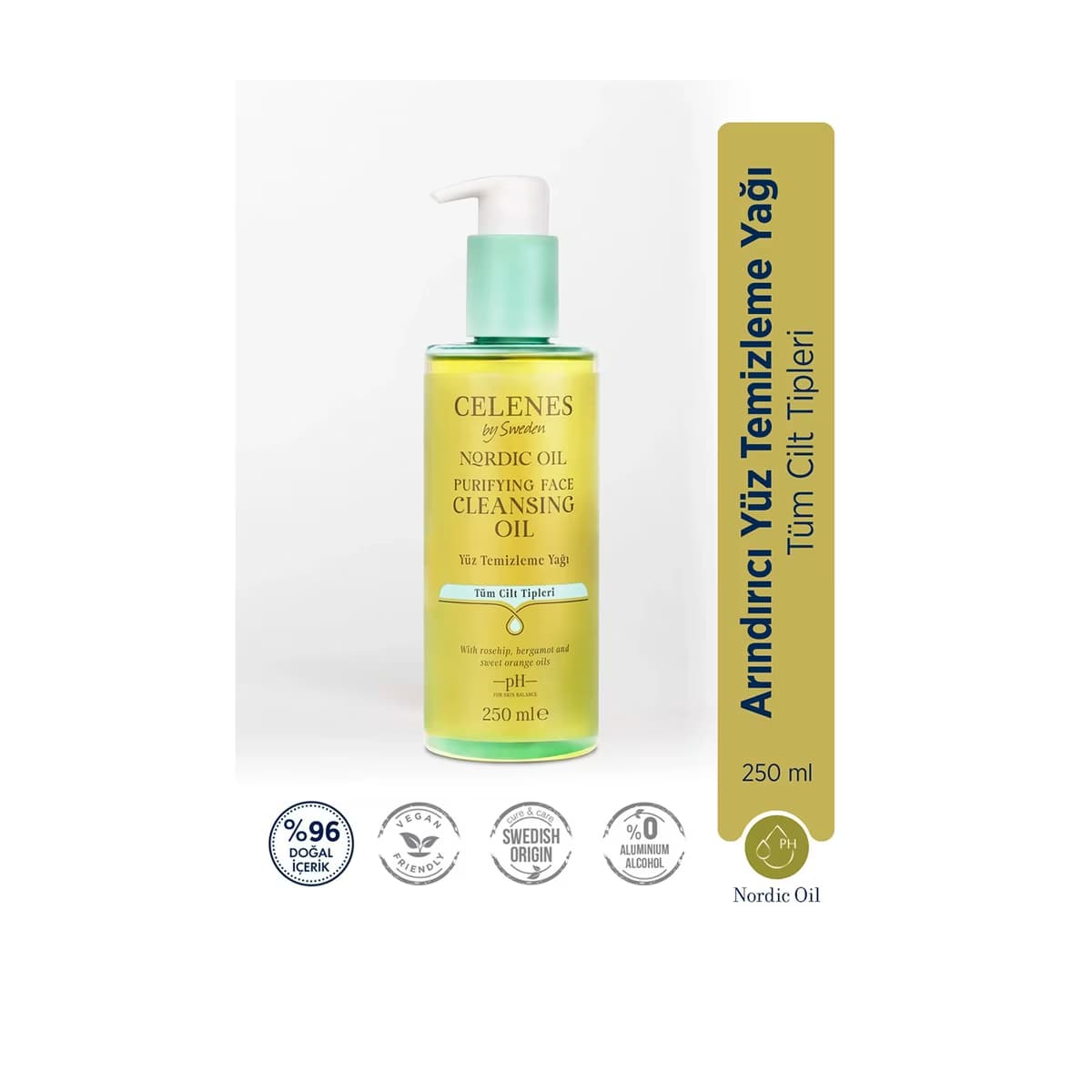 Celenes Nordic Oil Arındırıcı Yüz Temizleme Yağı Tüm Cilt Tipleri 250 ml - Gratis
