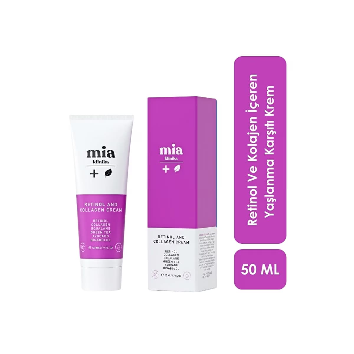 Mia Klinika Retinol ve Kolajen İçeren Yaşlanma Karşıtı Krem 50 ml - Gratis
