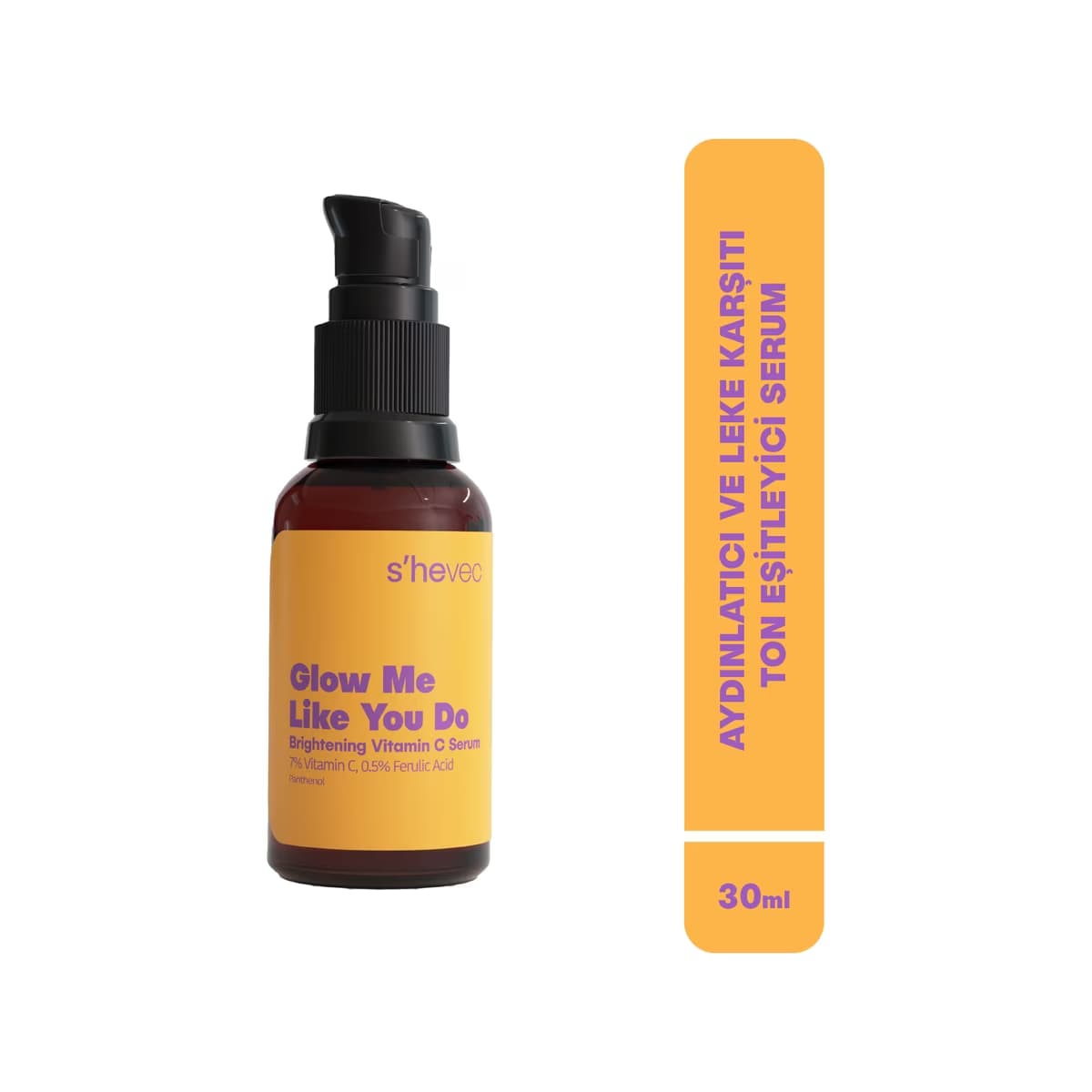 She Vec Glow Me Like You Do Aydınlatıcı, Leke Karşıtı ve Ton Eşitleyici Yüz Serumu 30 ml - Gratis