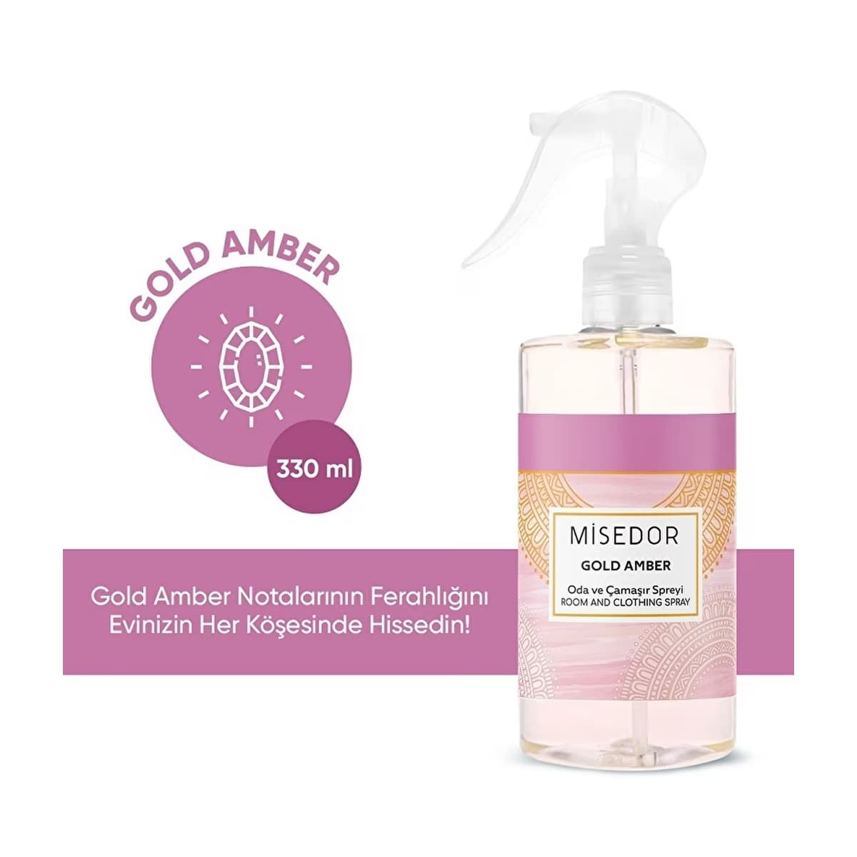 Misedor Gold Amber Oda Kokusu ve Çamaşır Parfümü 330 ml - Gratis