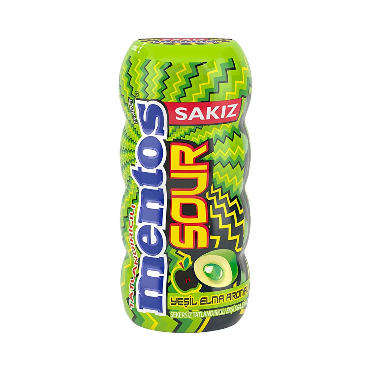 Mentos Ekşi Sakız Yeşil Elma Aromalı 30 gr - Gratis