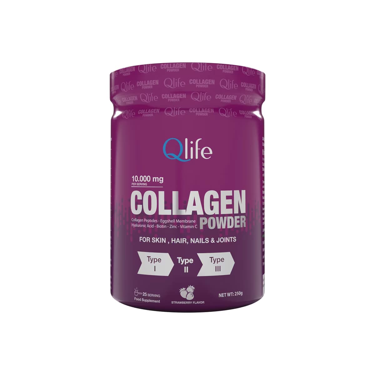 Qlife Collagen Powder Tip 1-2-3 Takviye Edici Gıda 250 gr - Gratis