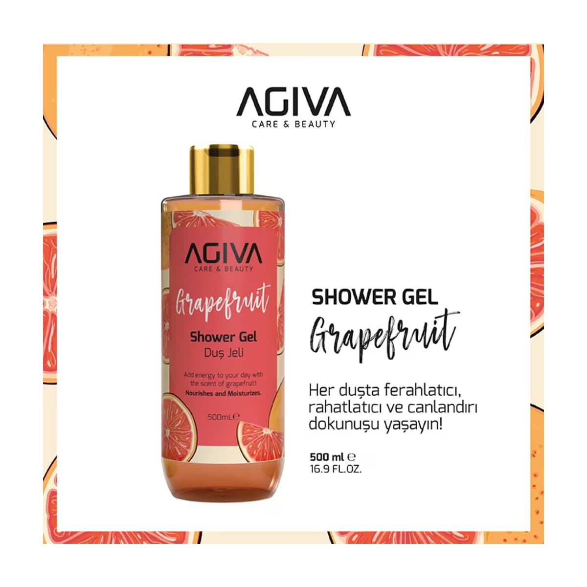 Agiva Care & Beauty Duş Jeli Grapefruit 500 ml - Gratis