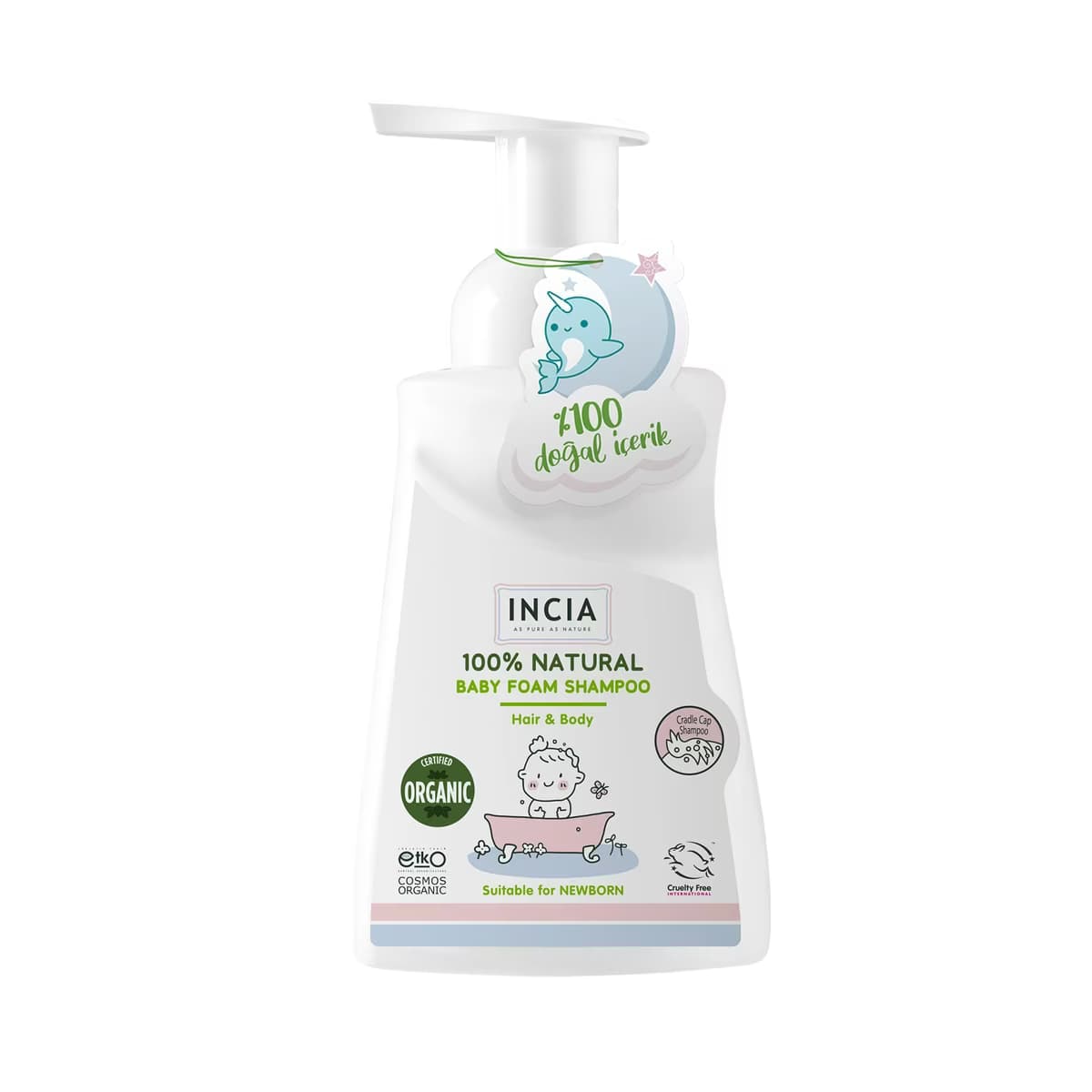 Incia %100 Doğal Bebek Köpük Şampuanı 200 ml - Gratis