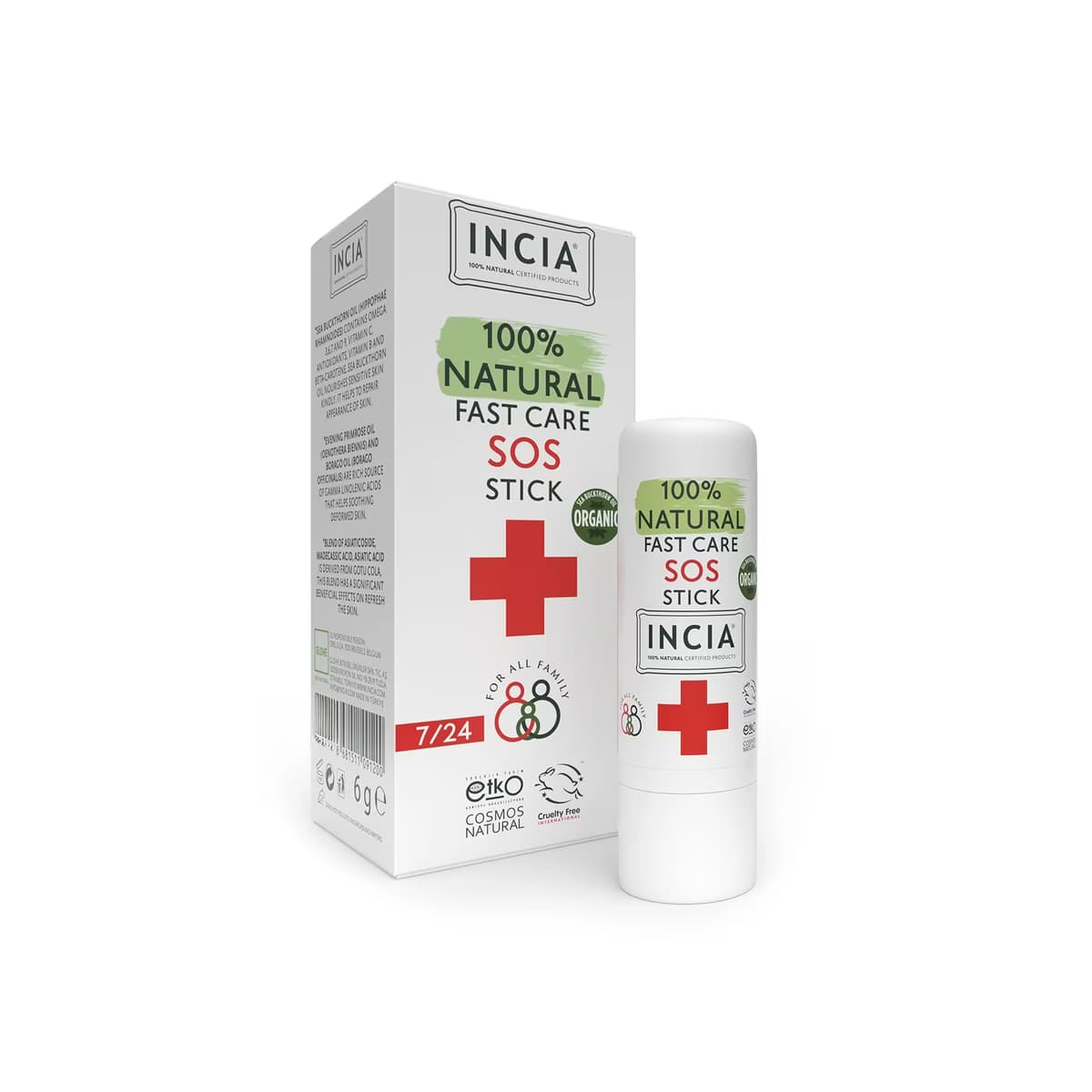 Incia %100 Doğal Fast Care SOS Stick 6 gr - Gratis