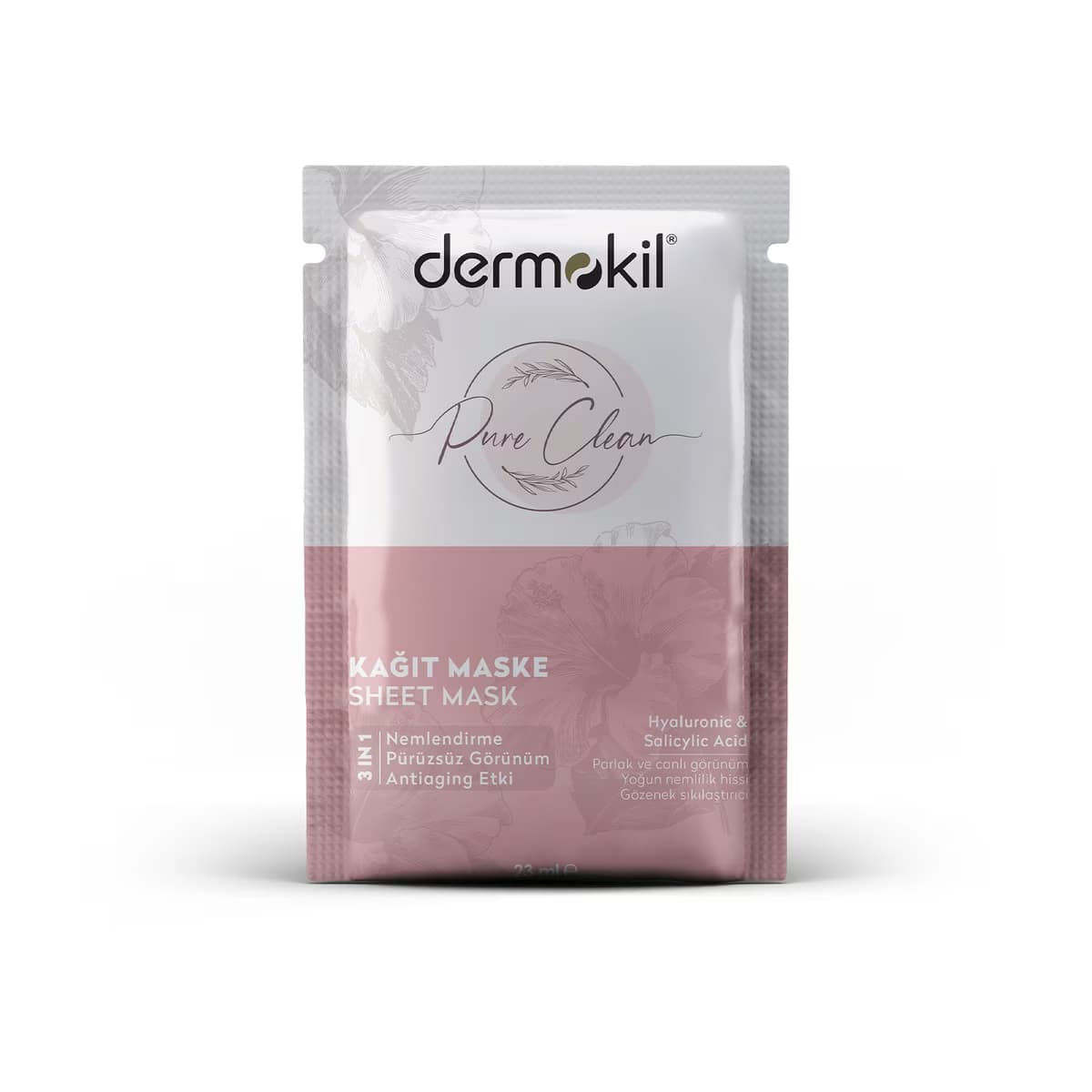 Dermokil Pure Clean 3in1 Kağıt Maske 23 ml - Gratis