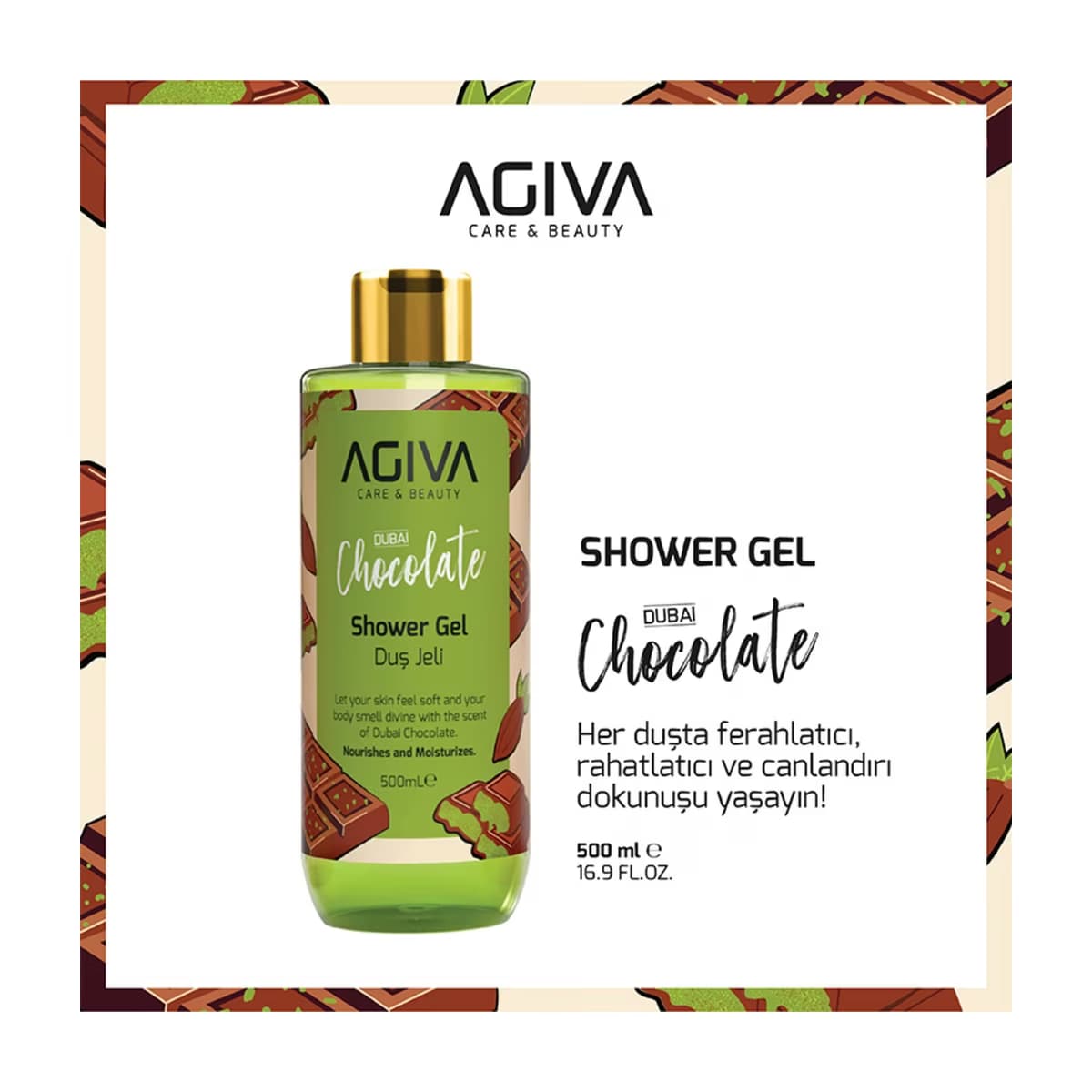 Agiva Care & Beauty Duş Jeli Dubai Chocolate 500 ml - Gratis